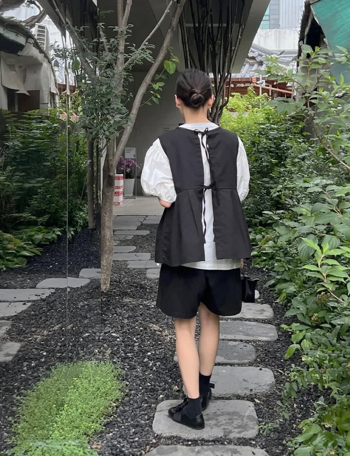 이데알레 백리본 레이어드 베스트 상품이미지5