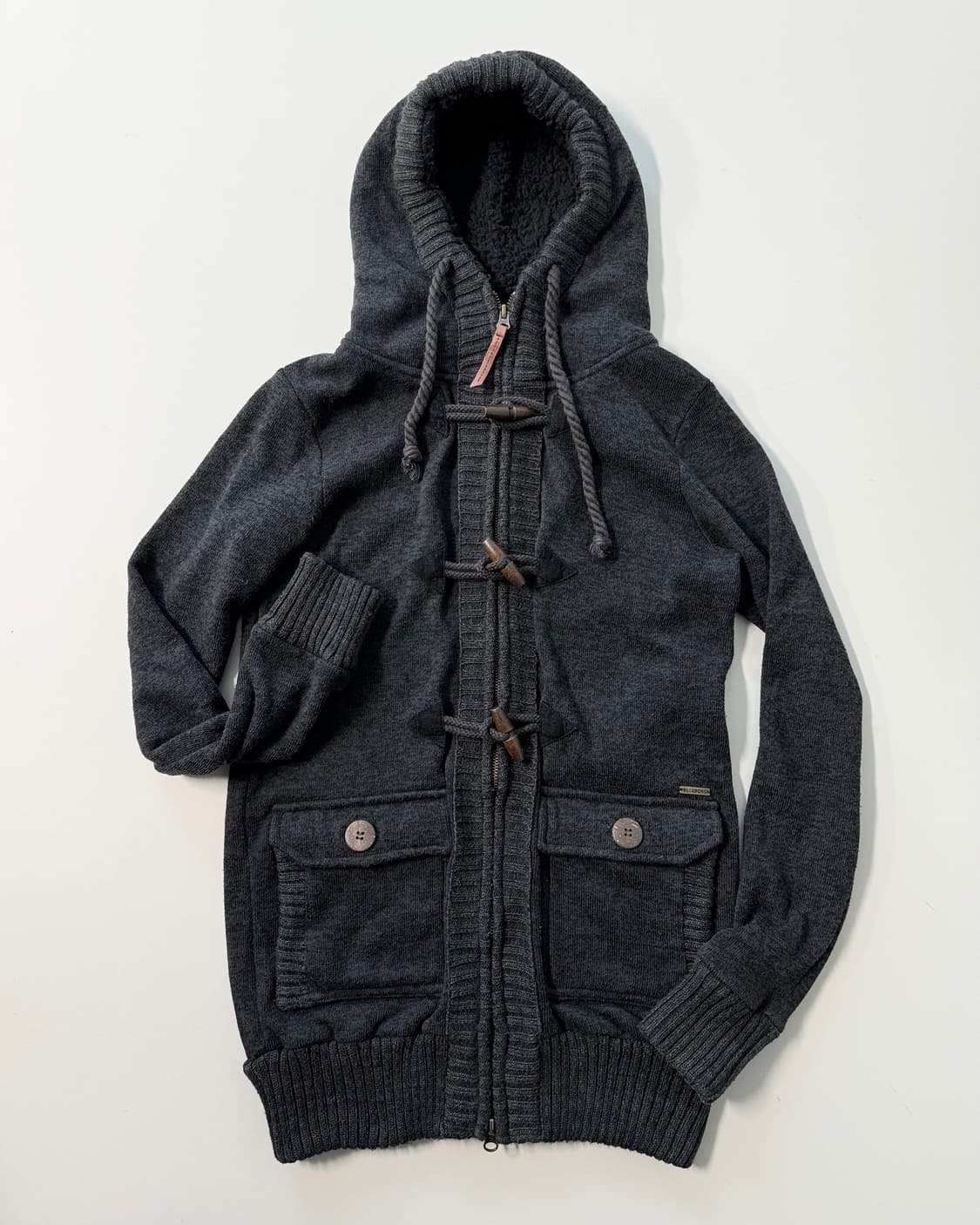 토글 버튼 니트 후디드 집업 상품이미지6