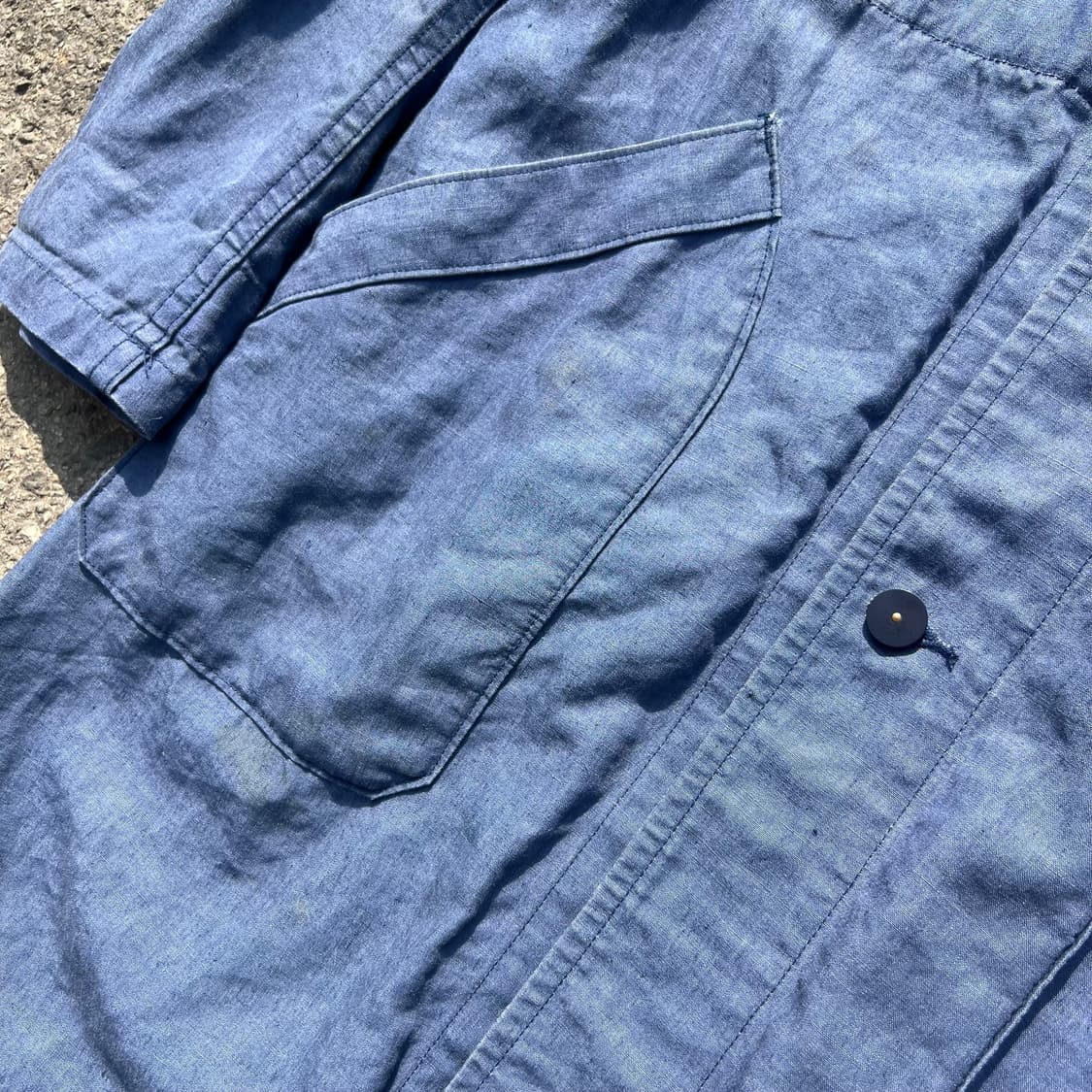 나이젤카본 40‘s 복각 리넨 프렌치워크 샵 코트 상품이미지4