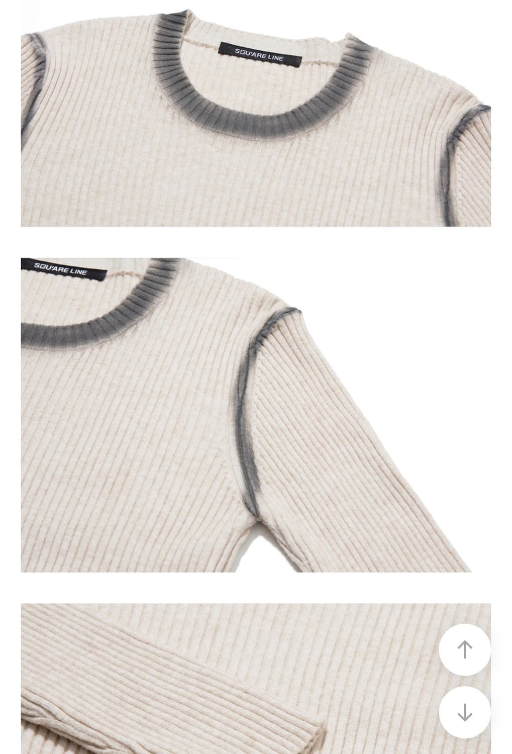 스퀘어라인 타이다이 립 니트 탑 블랙 상품이미지6