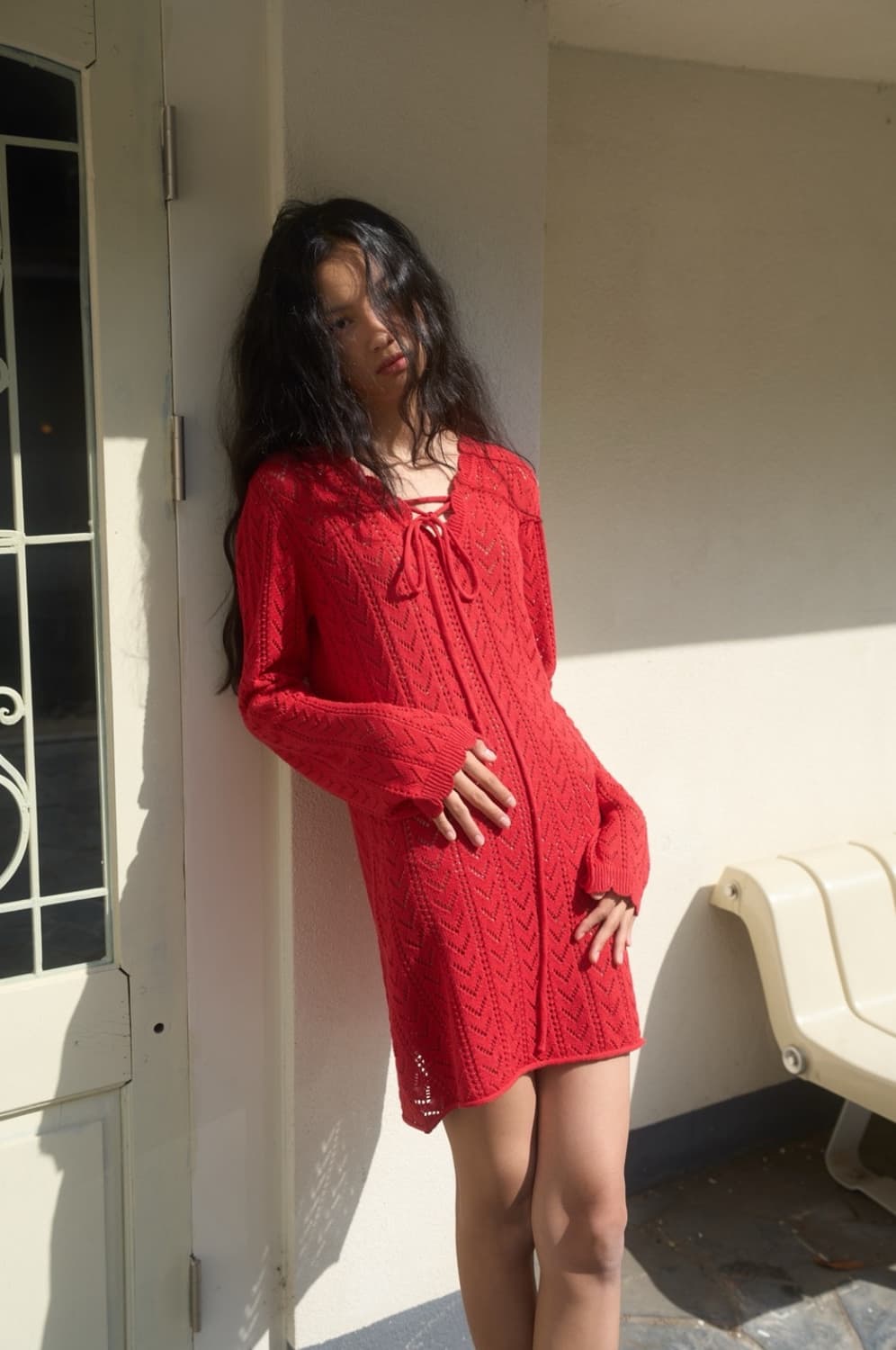Oursaalty friendly weave midi dress red 상품이미지1