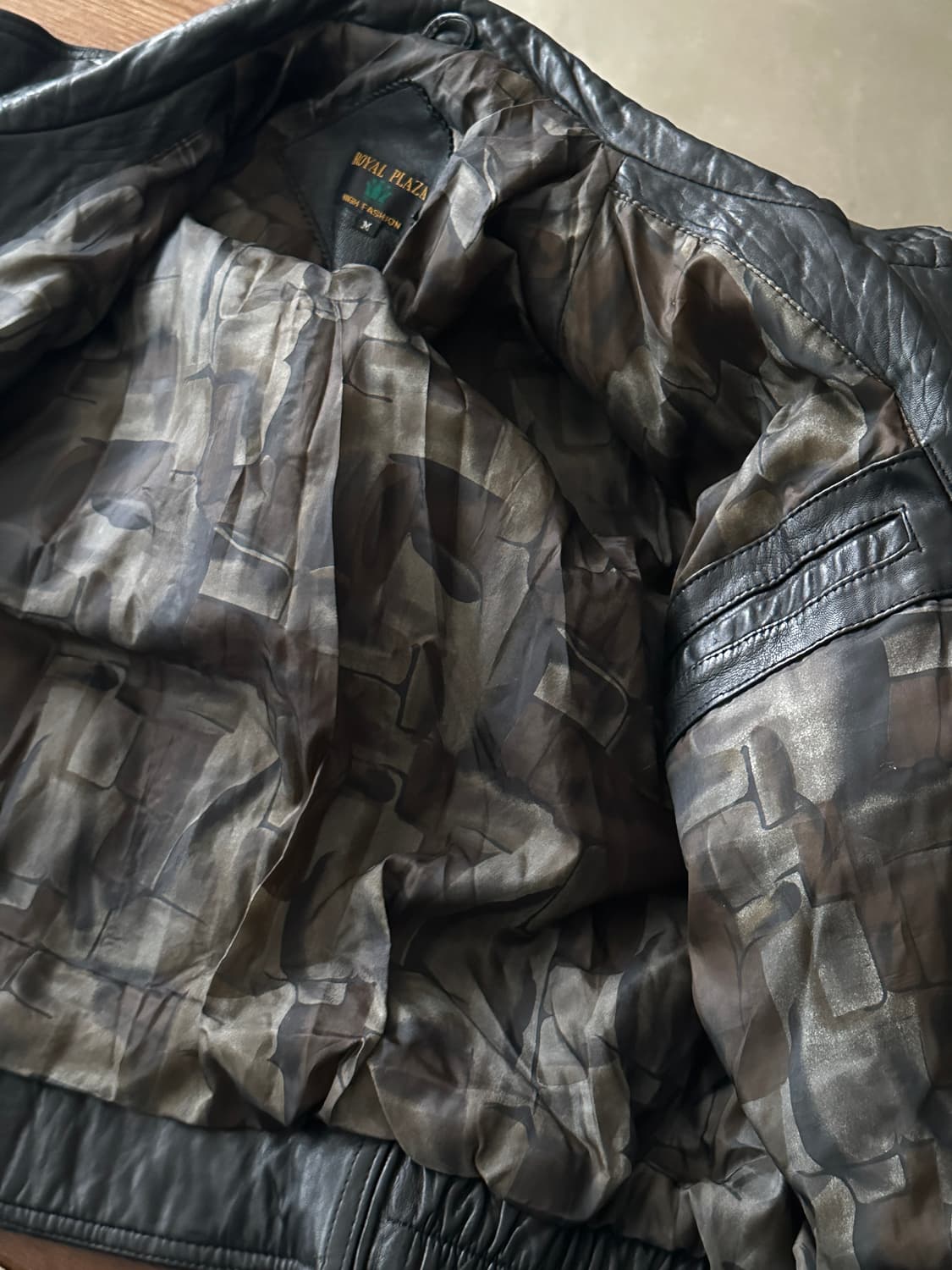 90s 빈티지 하이넥 레더 블루종  상품이미지6