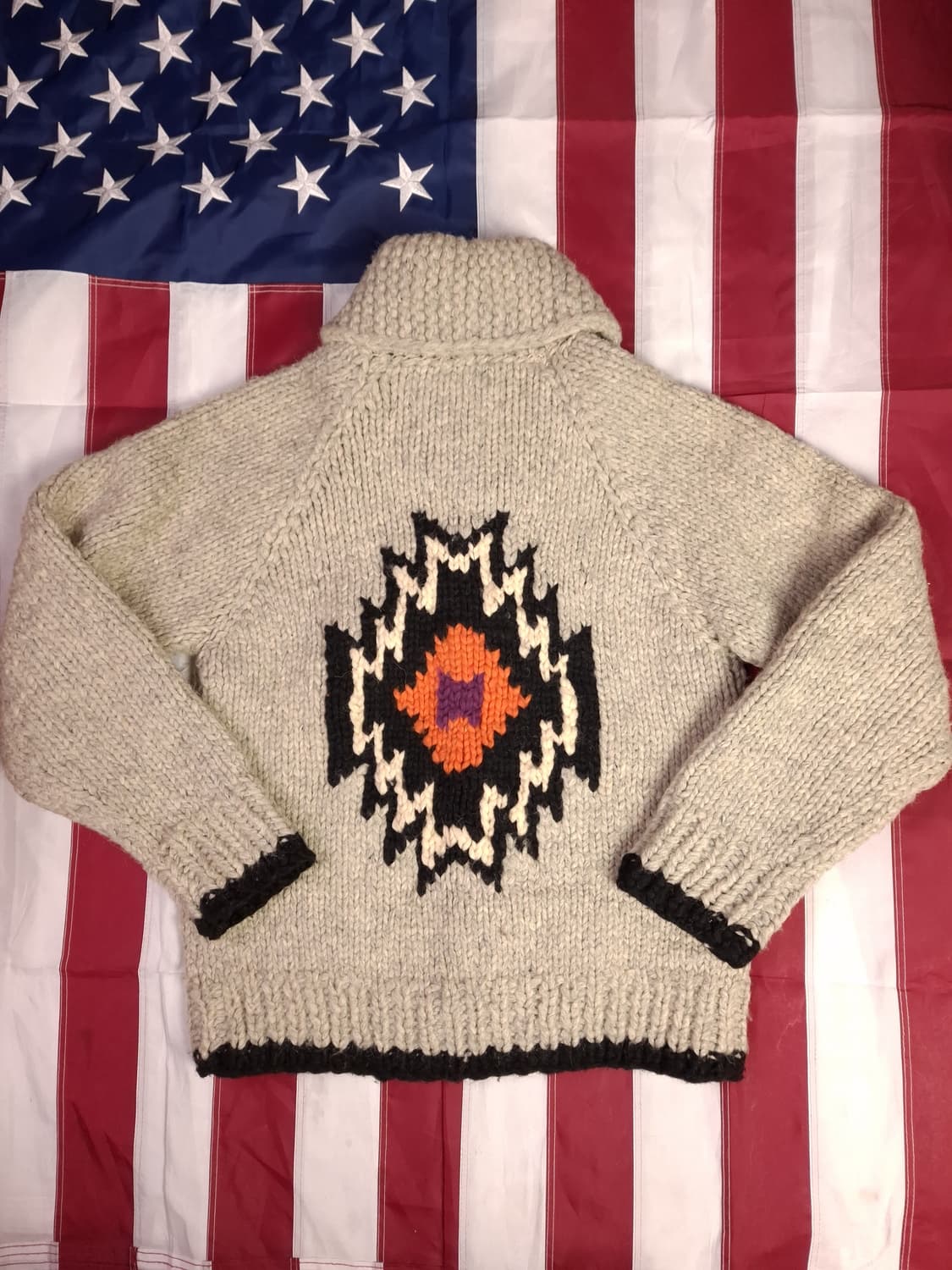 오리지날 캐나다제조 카나타 나바호우먼용 코위찬 울 가디건 상품이미지5