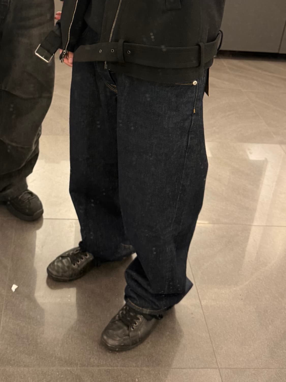 [44] 프라다 스포츠 로고 블랙 레더 스니커즈 상품이미지3