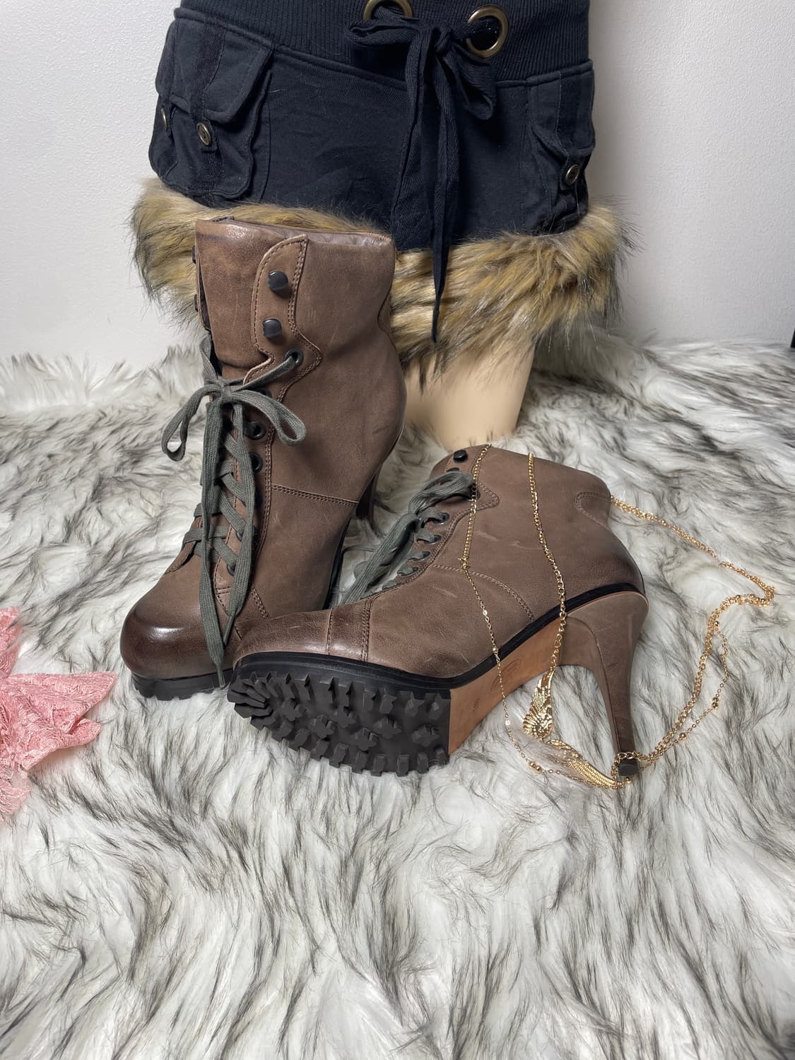 Ash 아쉬 브라운 가보시 부츠 힐 상품이미지3