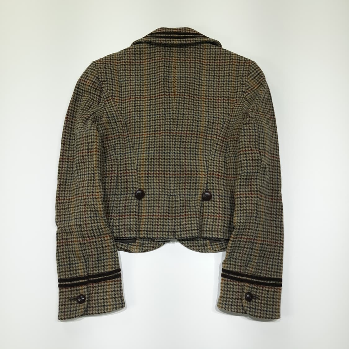 CL427 S 폴로 00s 울 건클럽체크 벨벳트리밍 자켓 아우터 상품이미지6