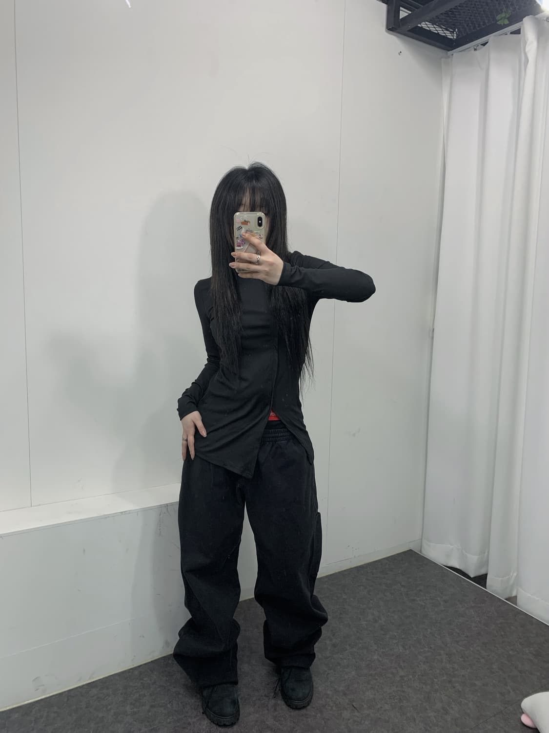 사선 하프 하이넥 슬리브 상품이미지2