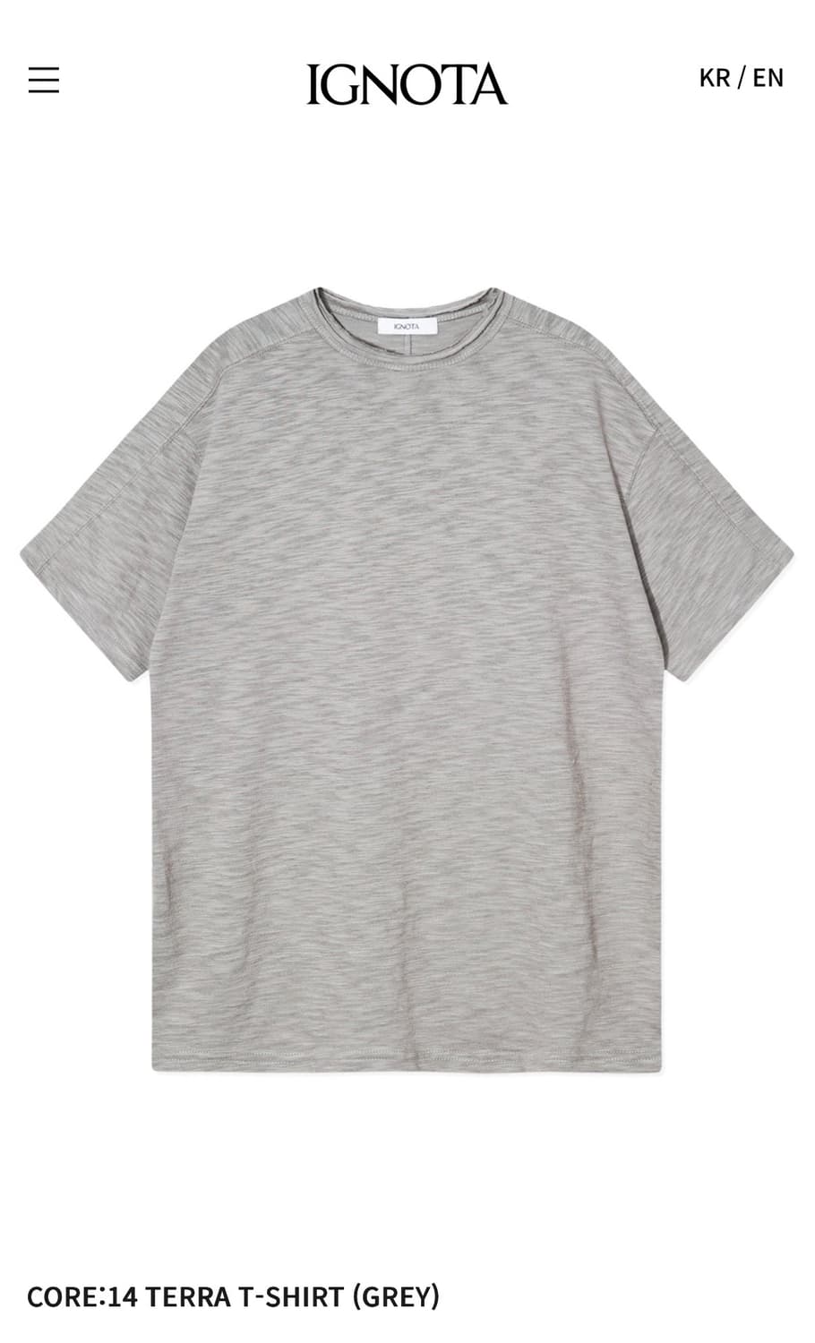 Ignota CORE:14 TERRA T-SHIRT (GREY) 상품이미지1