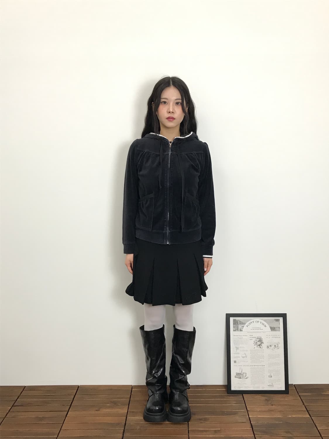 Jpn Polyester Velvet Zip Up Hoodies 상품이미지1