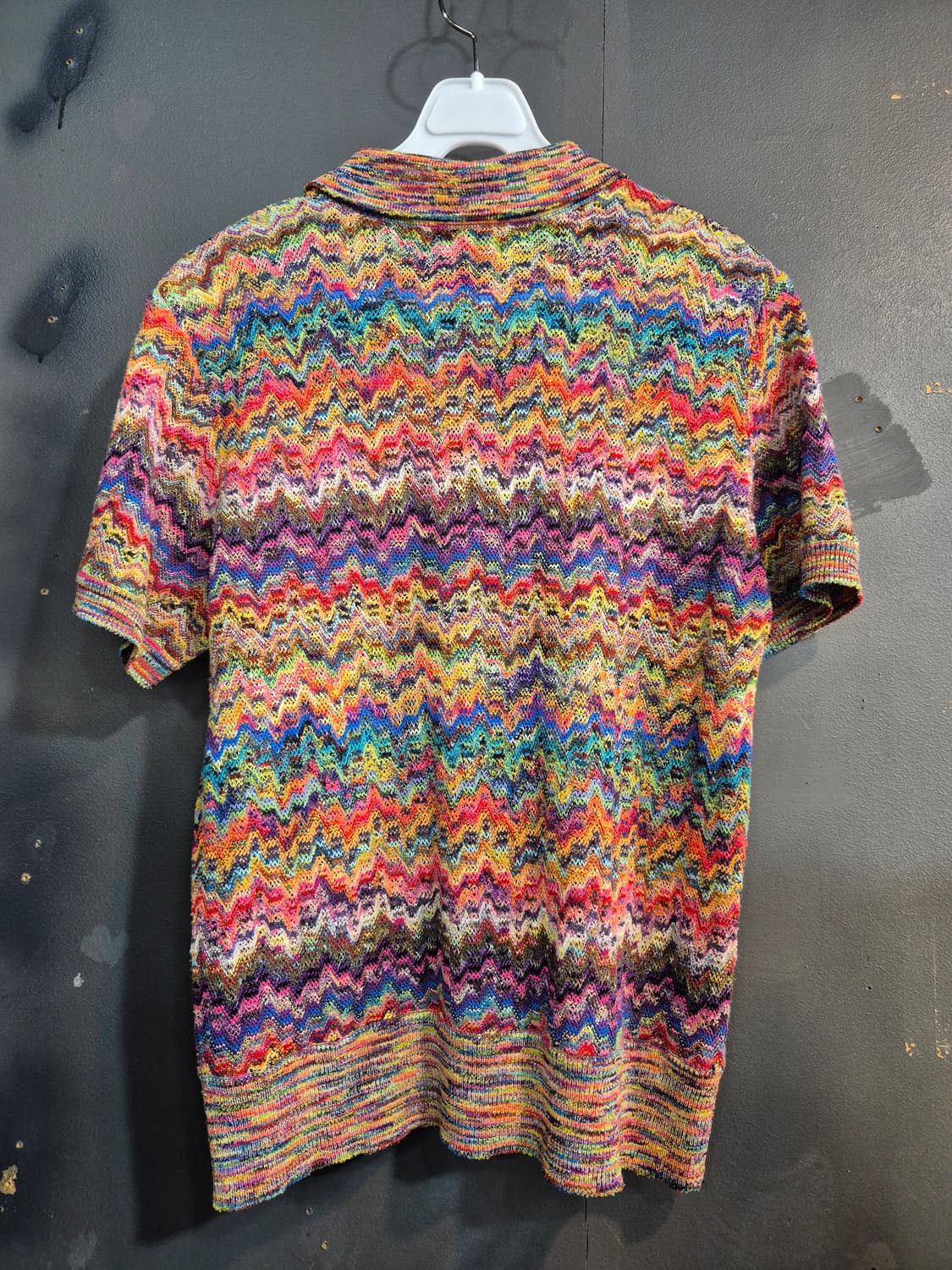 CAPERDONI 물결 패턴 니트 반팔 셔츠 66 77 상품이미지2