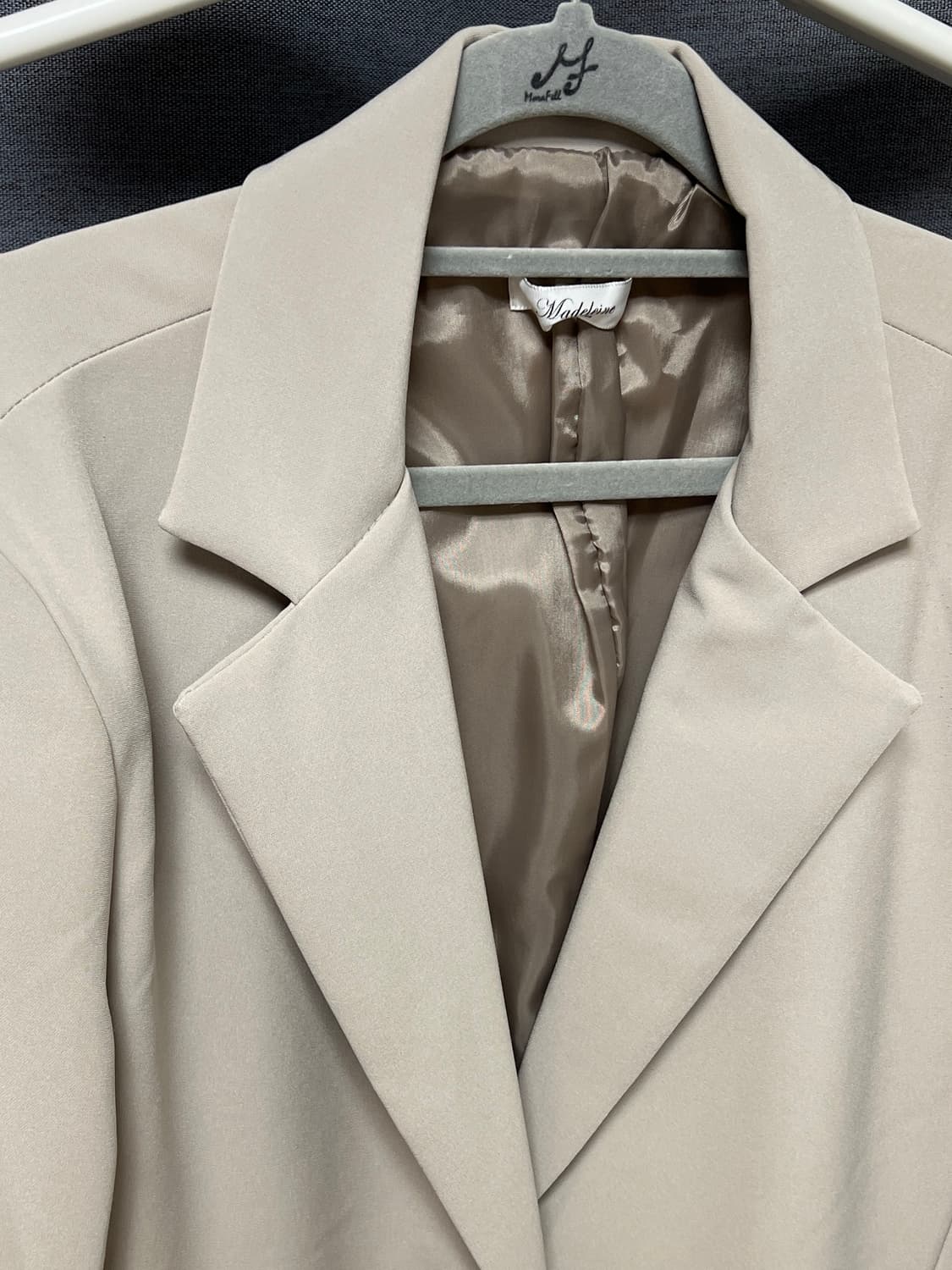 블랙업 - 베이직 오버핏 자켓 블레이저 (뮤트베이지) 상품이미지3