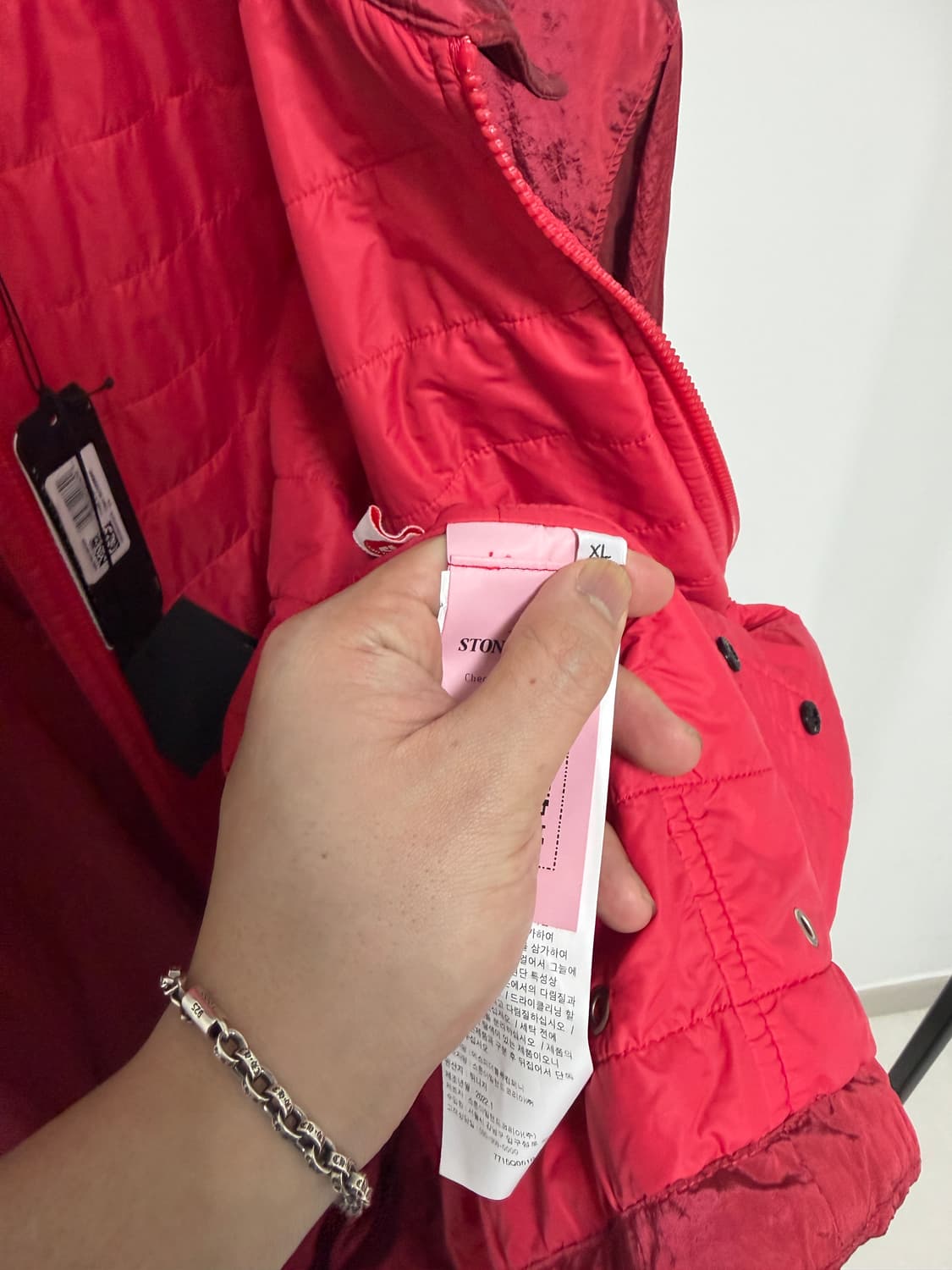 [새상품, XL] 스톤아일랜드 프리마로프트 나일론 메탈 오버셔츠 레드 상품이미지7