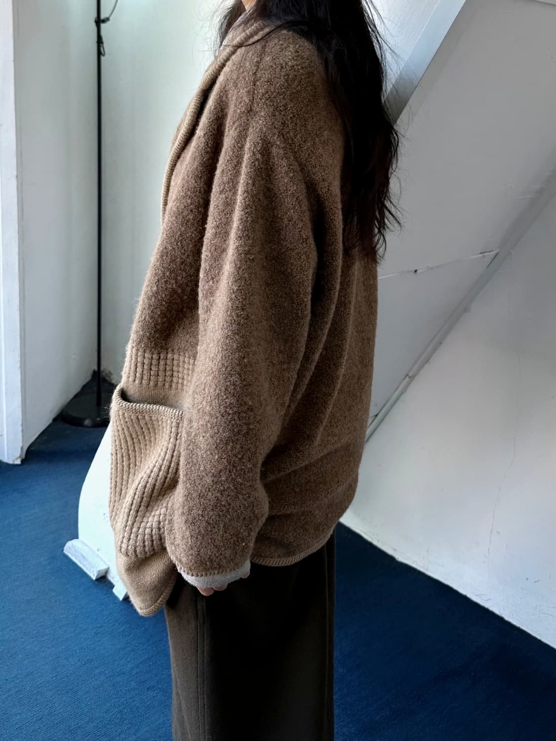 Wool boucle fabric loose jacket 상품이미지10