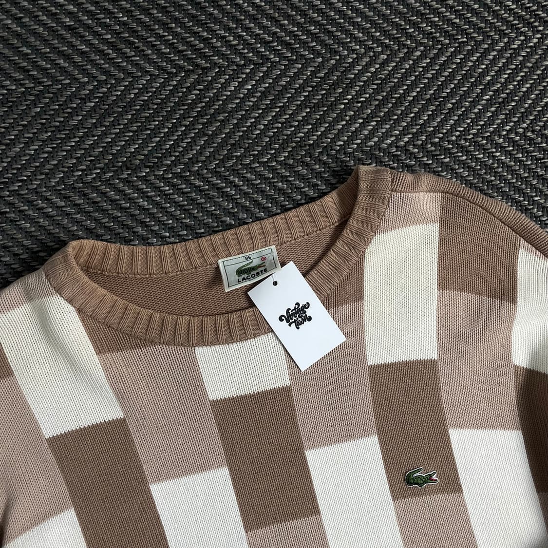 라코스테 빈티지 자수로고 블럭 패턴 니트o 3531 상품이미지4