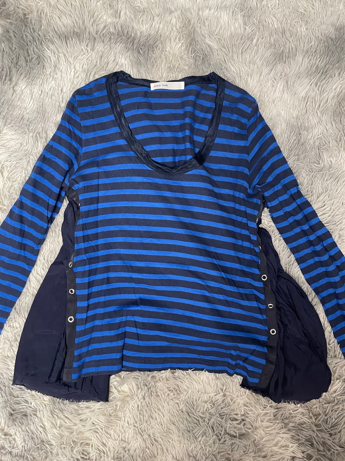 Sacai 사카이 스트라이프 롱 슬리브 탑 상품이미지1