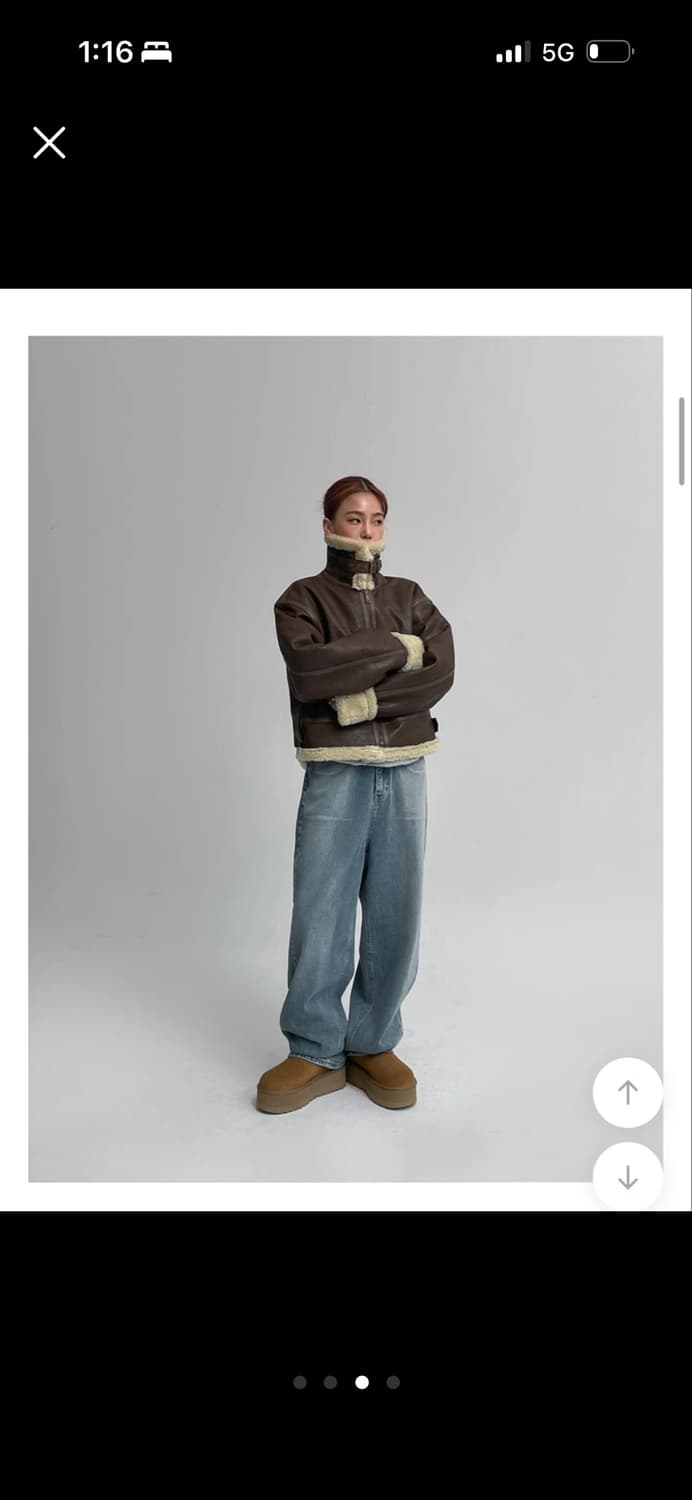 블랙업 라메스 무스탕 상품이미지3