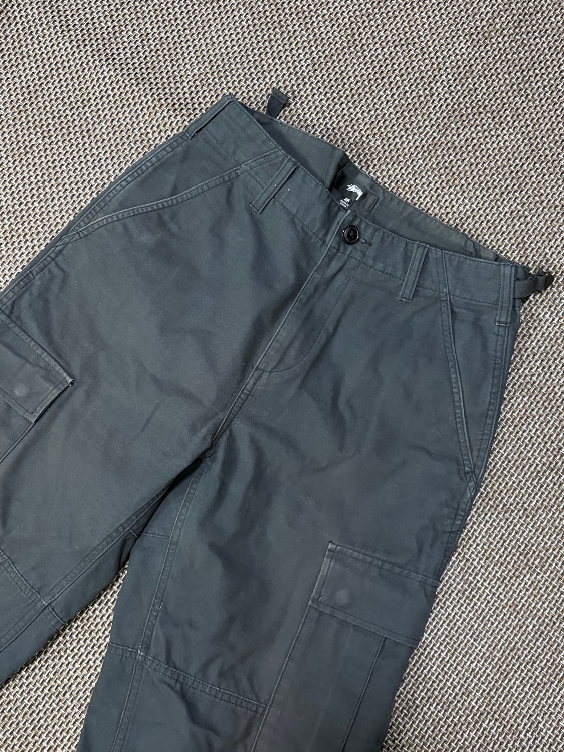 스투시 립스탑 카고 워크 팬츠 블랙 상품이미지1