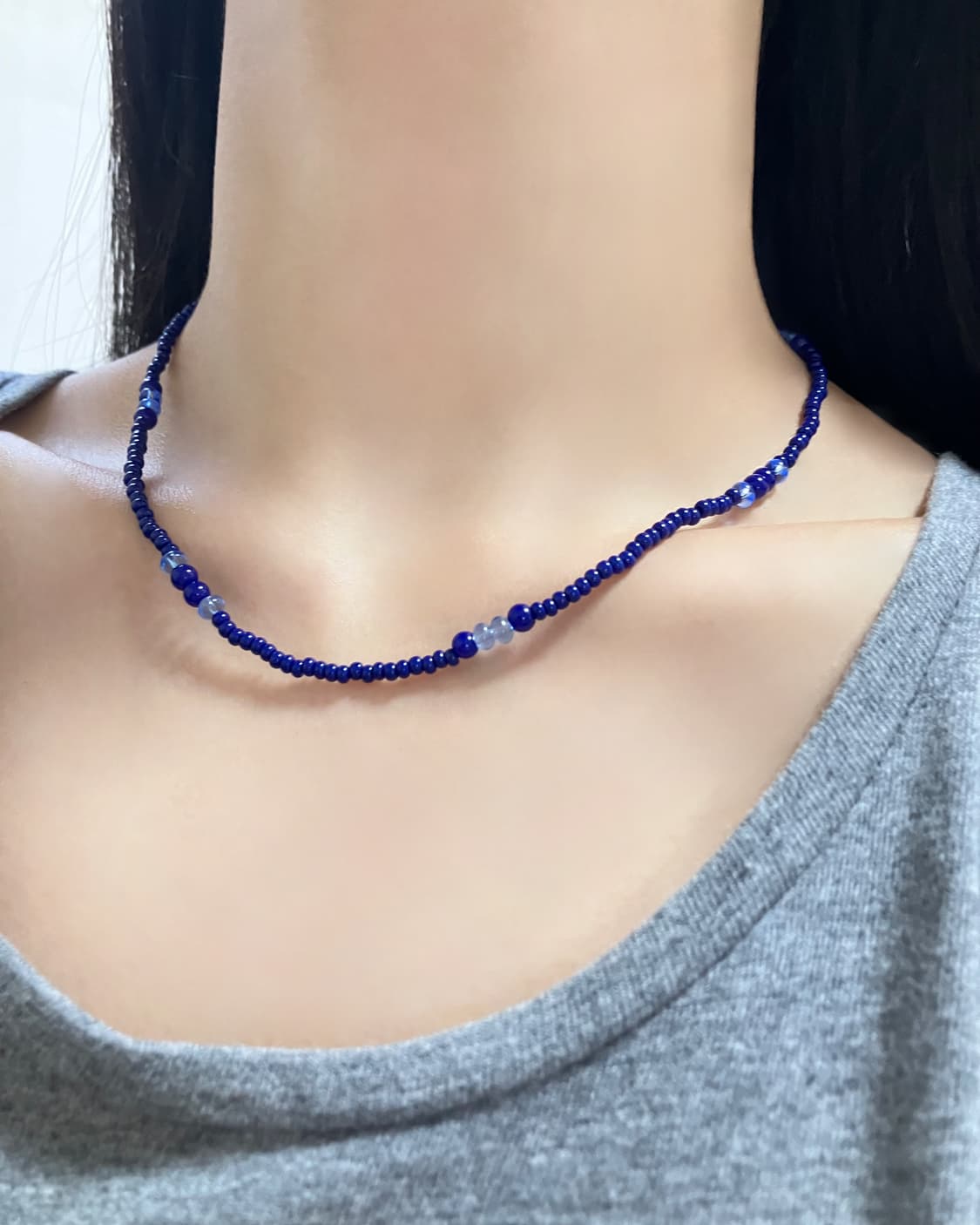 핸드메이드 비즈 초커 | unisex 포인트 비즈 목걸이 | 하이퀄 미유 상품이미지3
