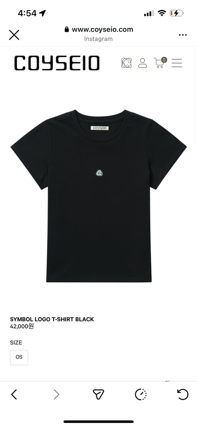 코이세이오 Symbol logo T-shirt black 상품이미지1