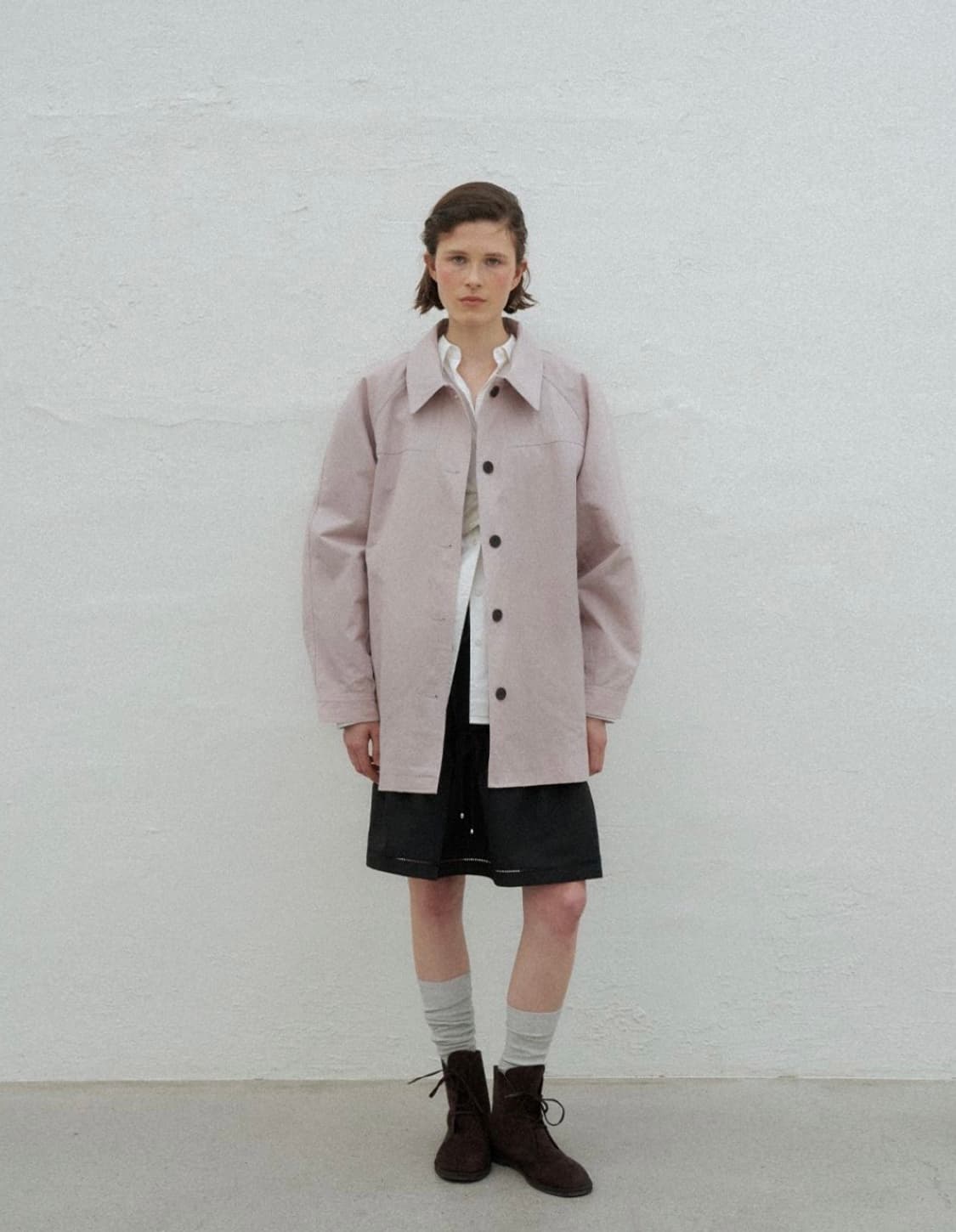 포에토 Granger half coat 하프 코트 페일 핑크 상품이미지4