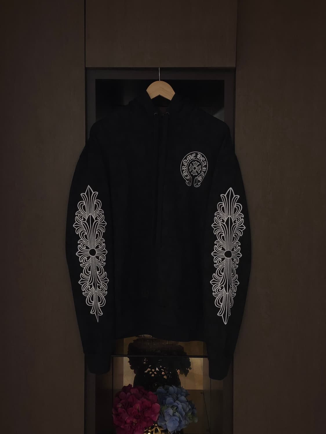 [M] 크롬하츠 세메터리 프린트 풀오버 후드 블랙 상품이미지2