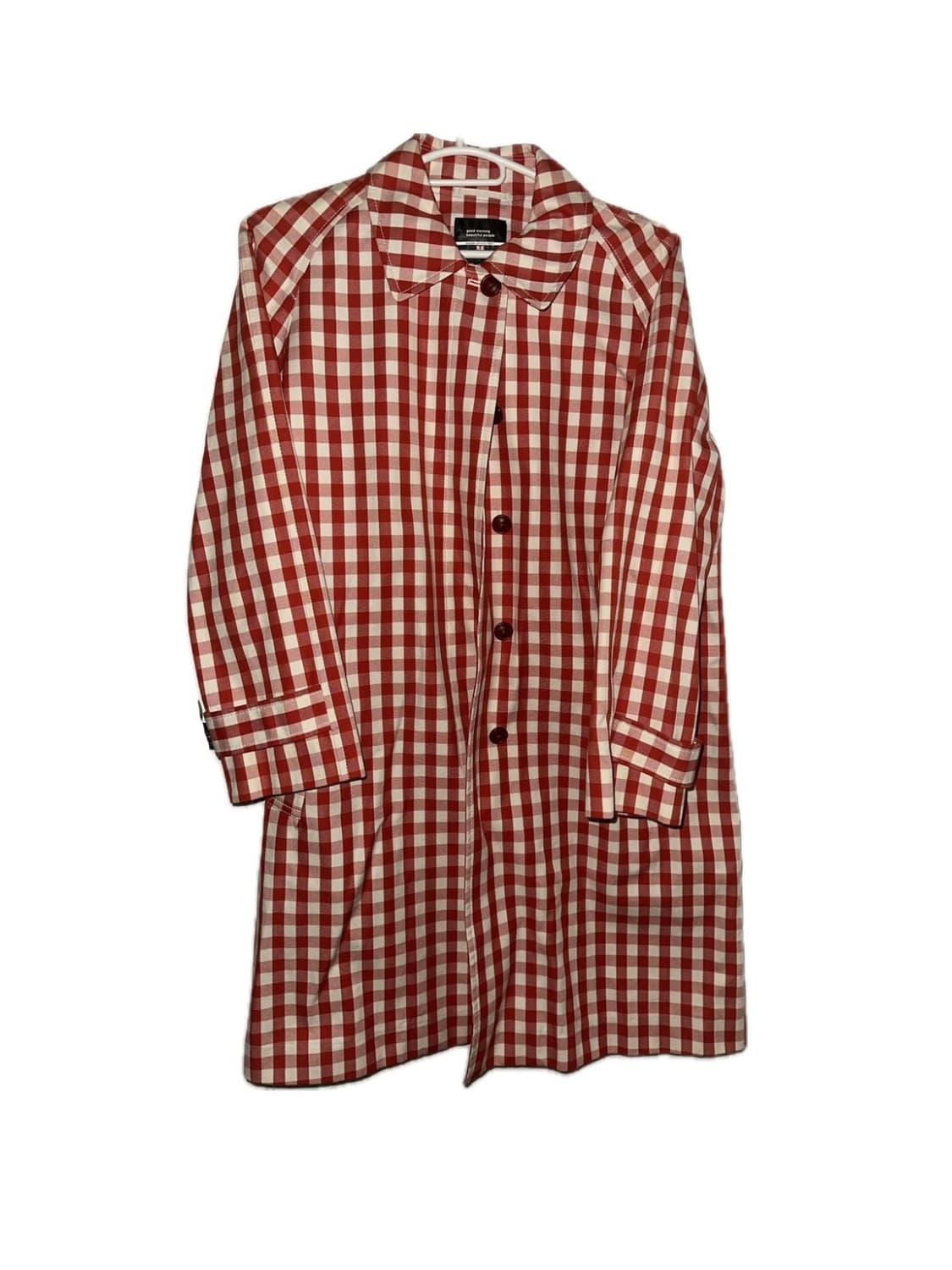 Uniqlo유니클로 레드 깅엄체크 코트 상품이미지1