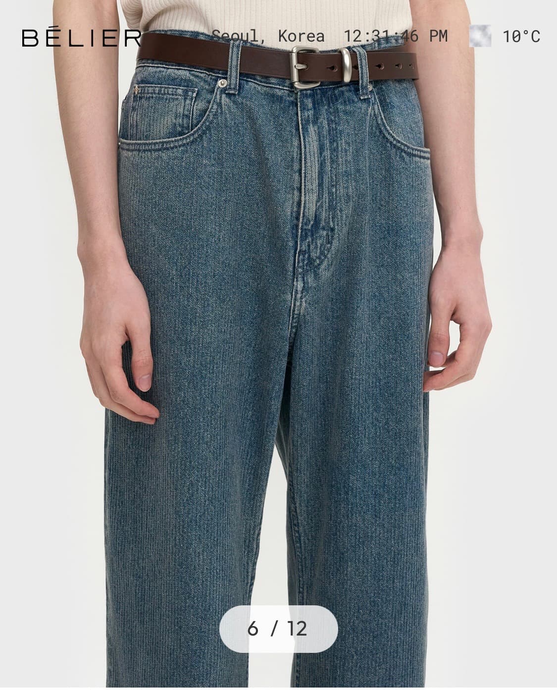 [W30L32] 벨리에 트루와이드 데님 팬츠 웨일 인디고 상품이미지4