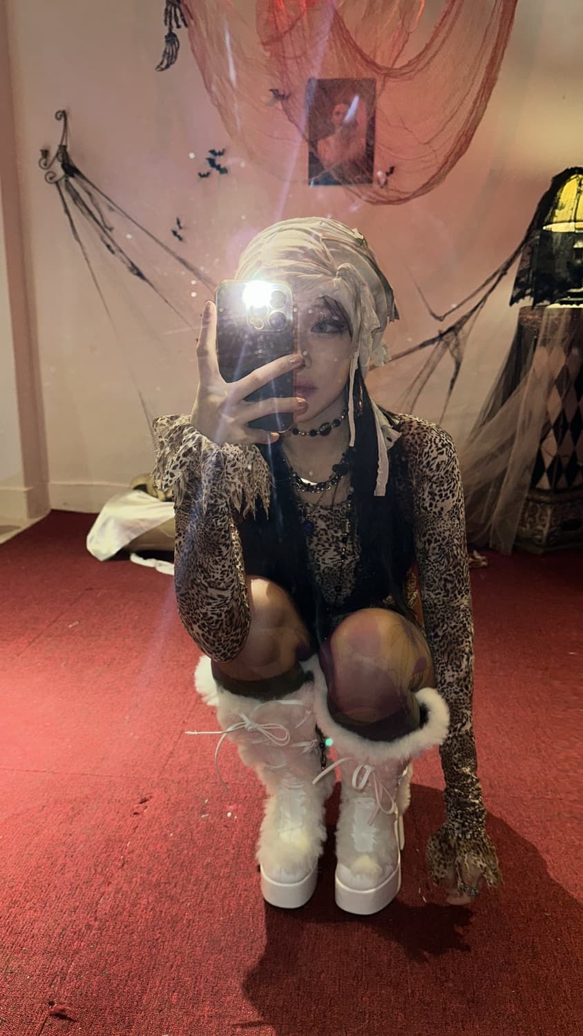 타이다이 그런지 핸드메이드 롱 비니(beige) 상품이미지6