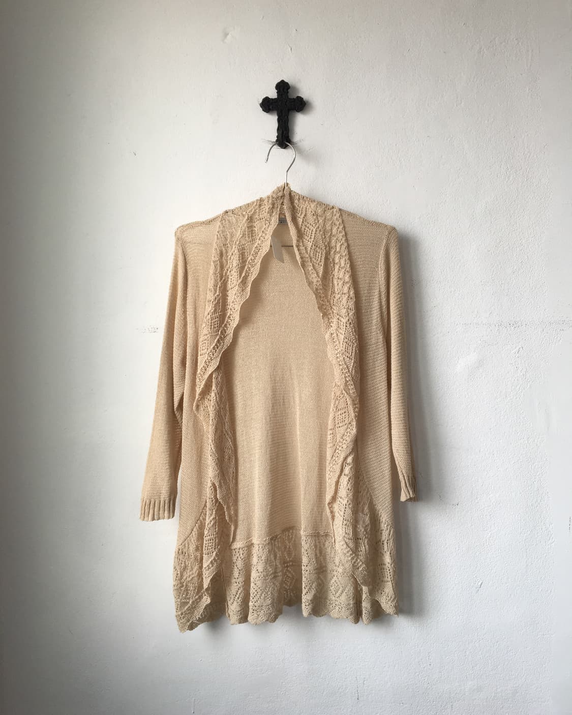 punching drape point open cardigan 상품이미지1