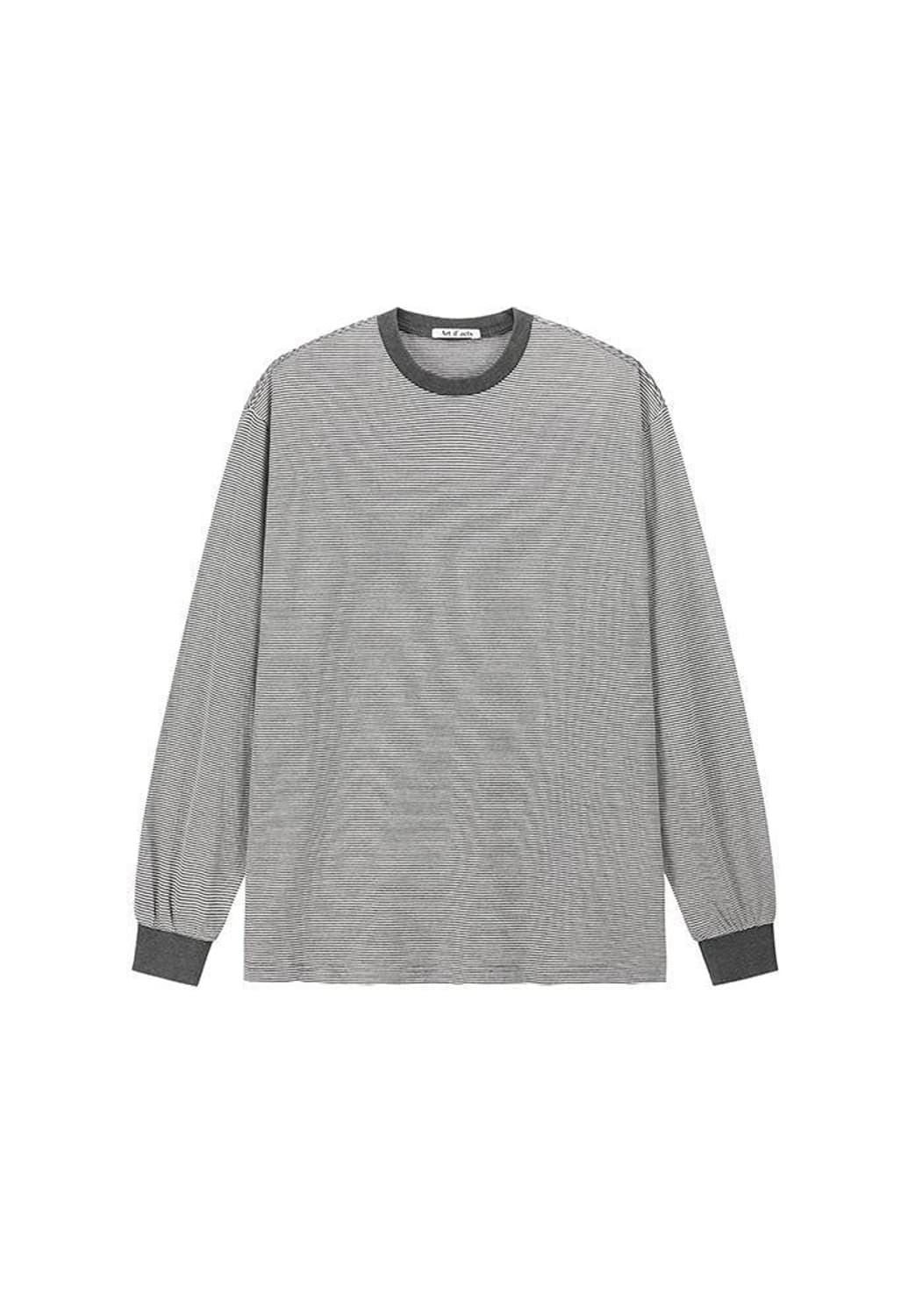 아트이프액츠 워시드 스트라이프 롱슬리브 차콜 상품이미지2