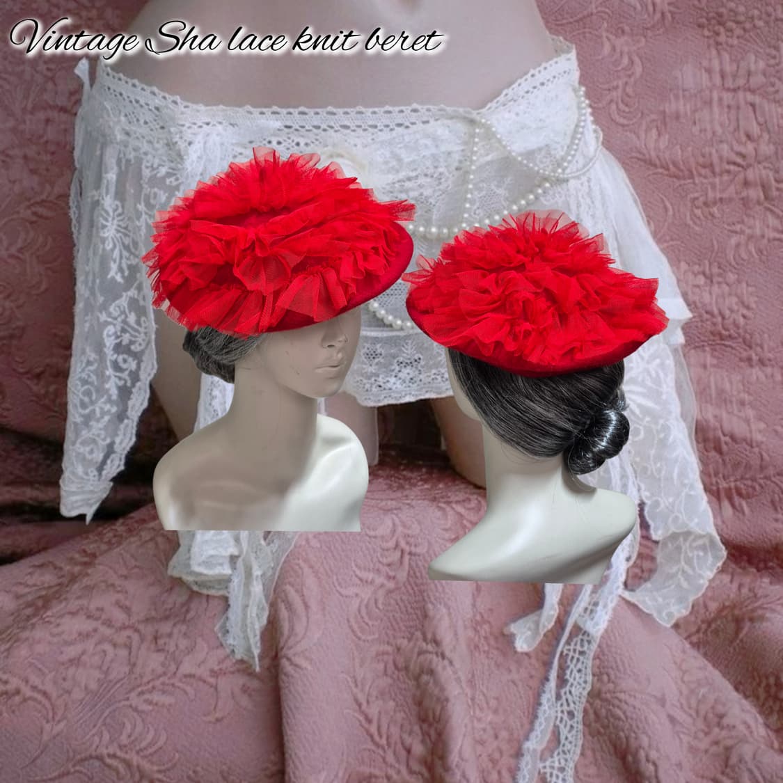 Vintage Sha lace knit beret 상품이미지1