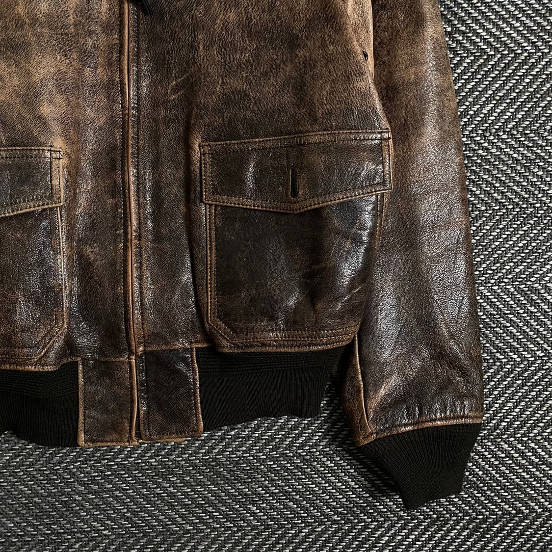 USA 밀리터리미군 오리지날 g-1 플라이트 에이징 레더 자켓y 2931 상품이미지2