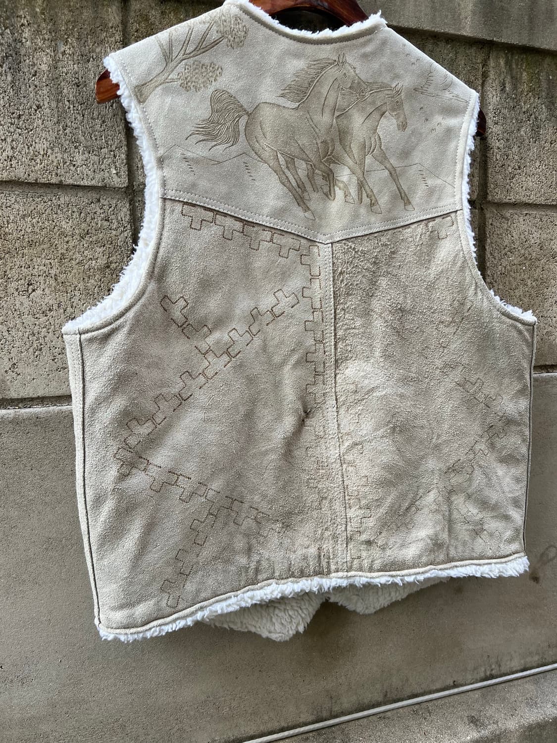 1970s SUEDE WESTERN SHERPA 스웨이드웨스턴베스트 상품이미지7