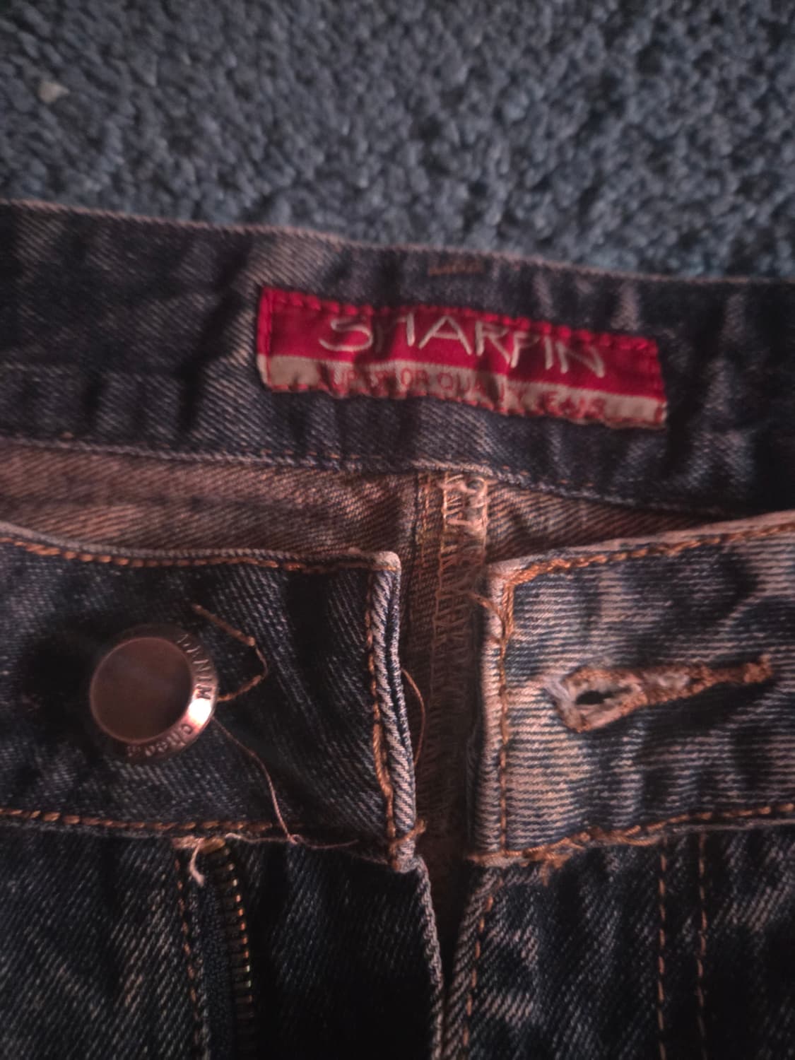 SHARPIN 데님 SUPERIOR 퀄리티데님 34사이즈 찢청 워싱 상품이미지3