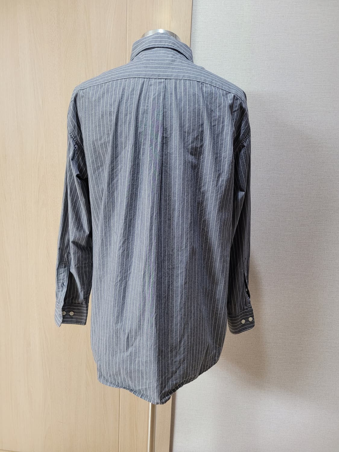 스파오 SPAO 남자 세로 스트라이프 셔츠 XL 그레이 상품이미지5