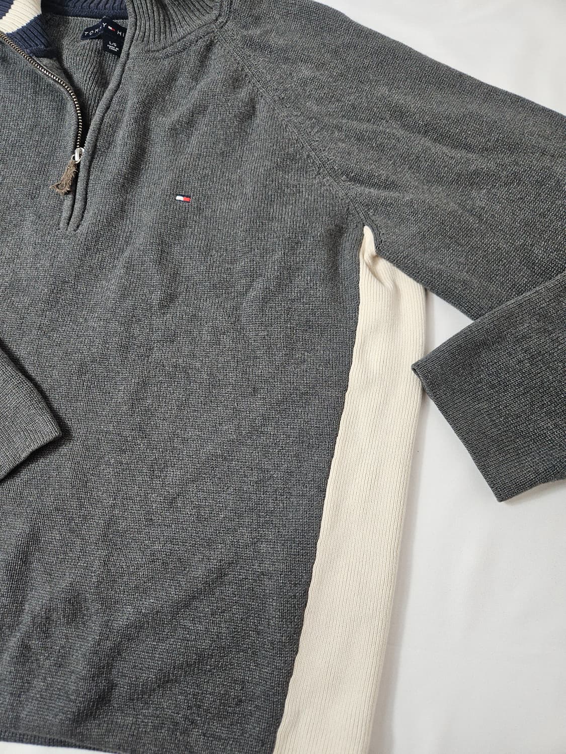 타미힐피거 반집업 하프집업 니트 배색 스웨터 L 상품이미지2