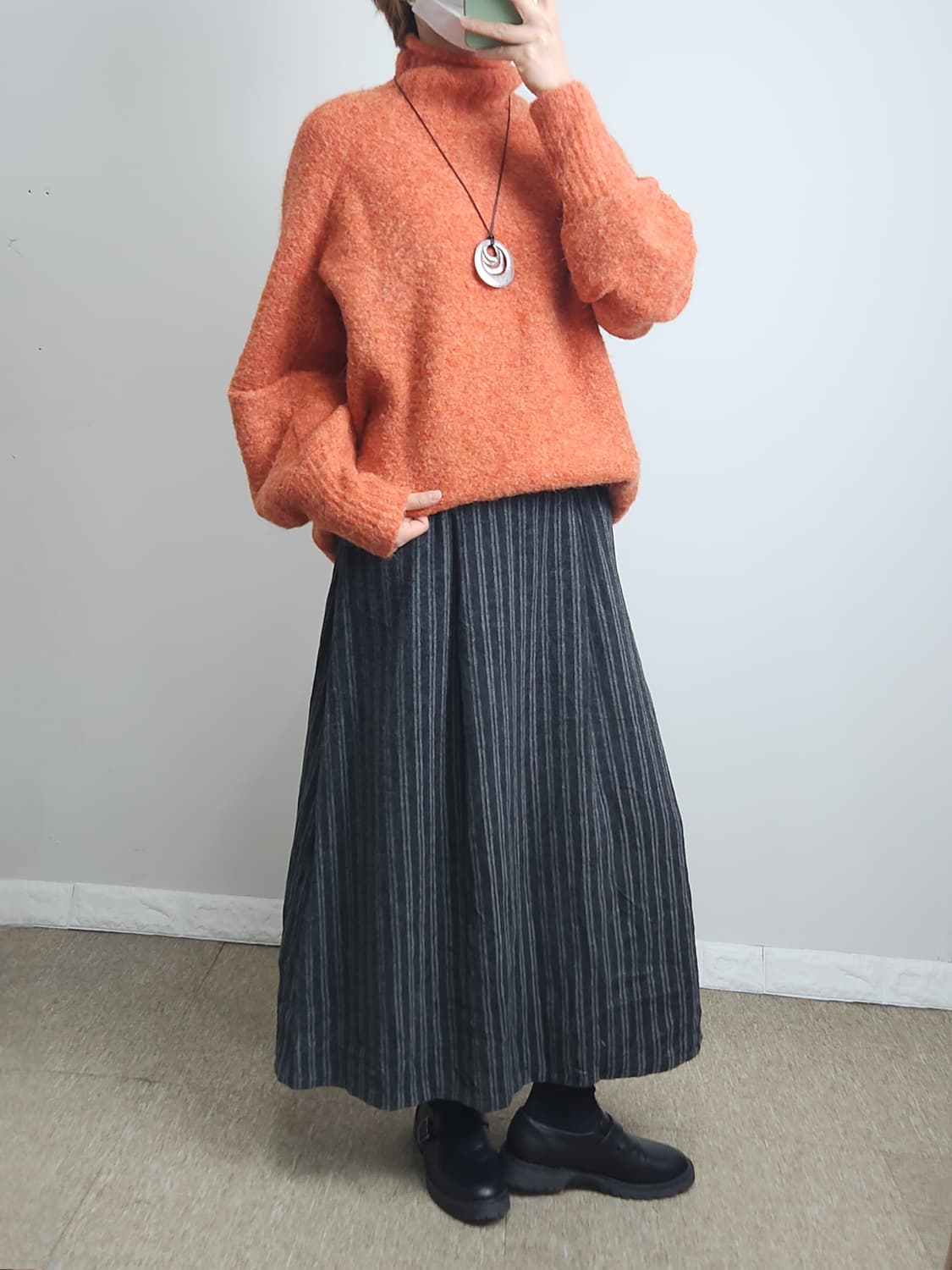 스트라이프 롱 스커트 상품이미지5