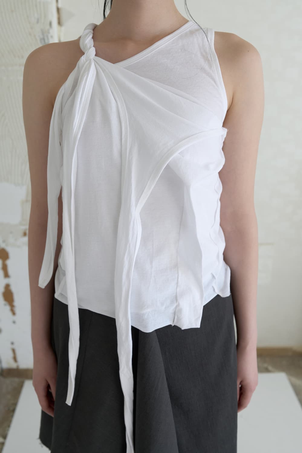 REPOS LAYERD WRAP SLEEVELESS T-SHIRTS 상품이미지4