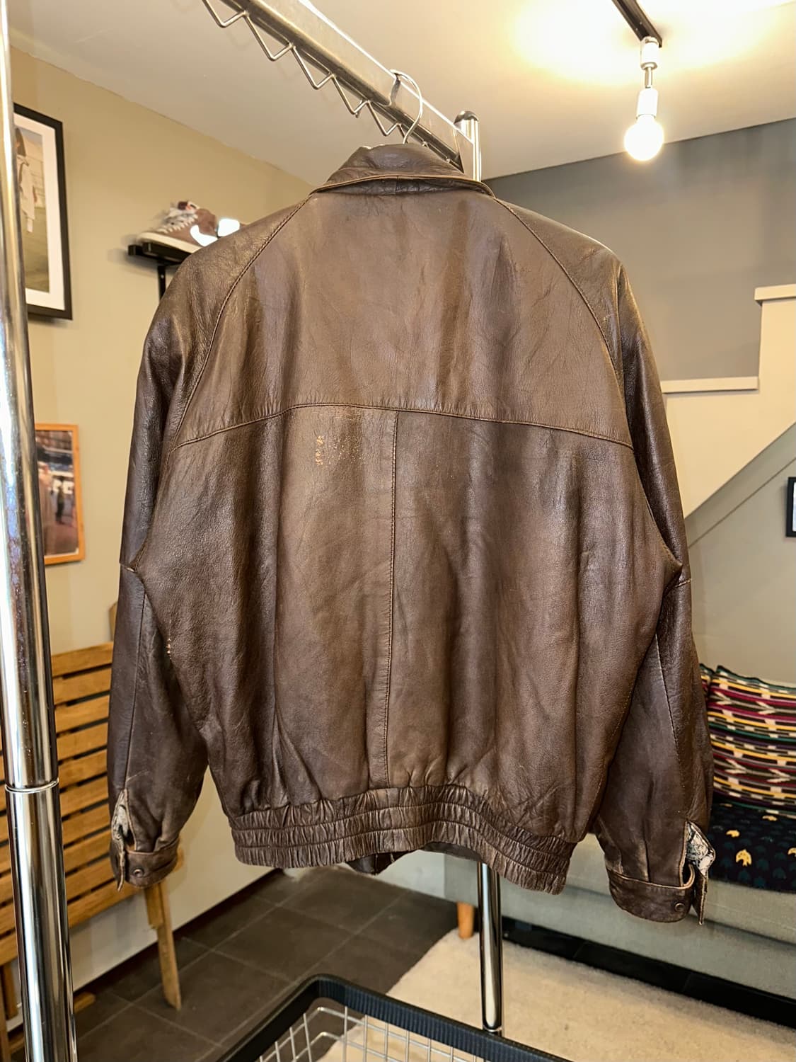 90’s Japanese Shell-leather aged jacket 상품이미지9