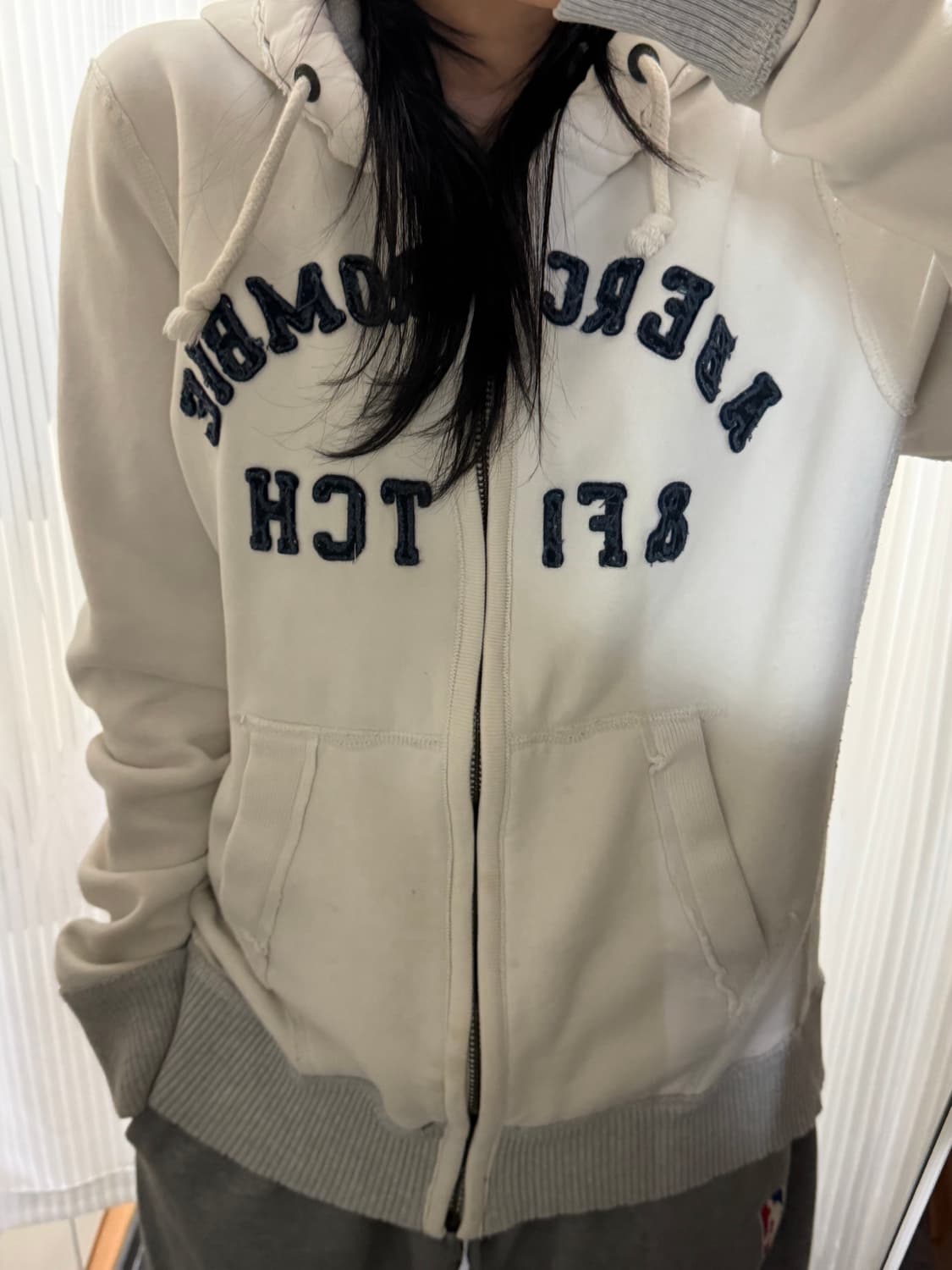 아베크롬비 화이트 후드집업 m 상품이미지1