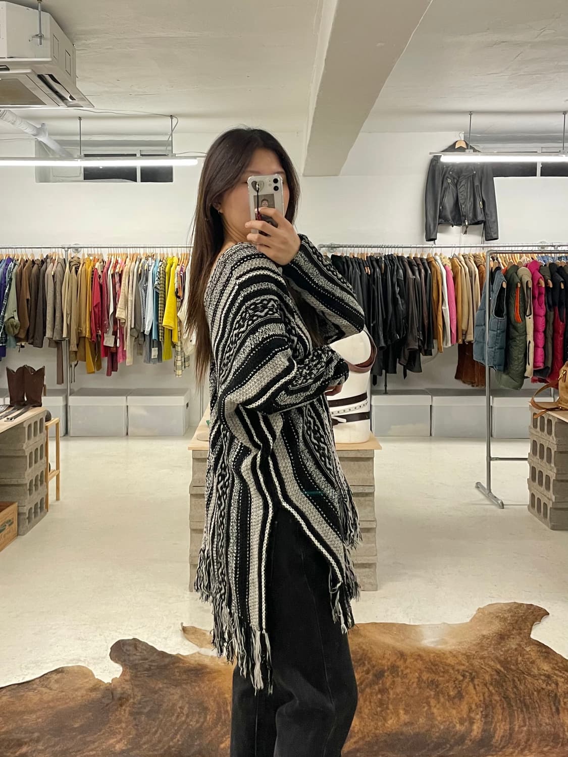 JOURNAL STANDARD fringe poncho 니트 프린지 판쵸 상품이미지10