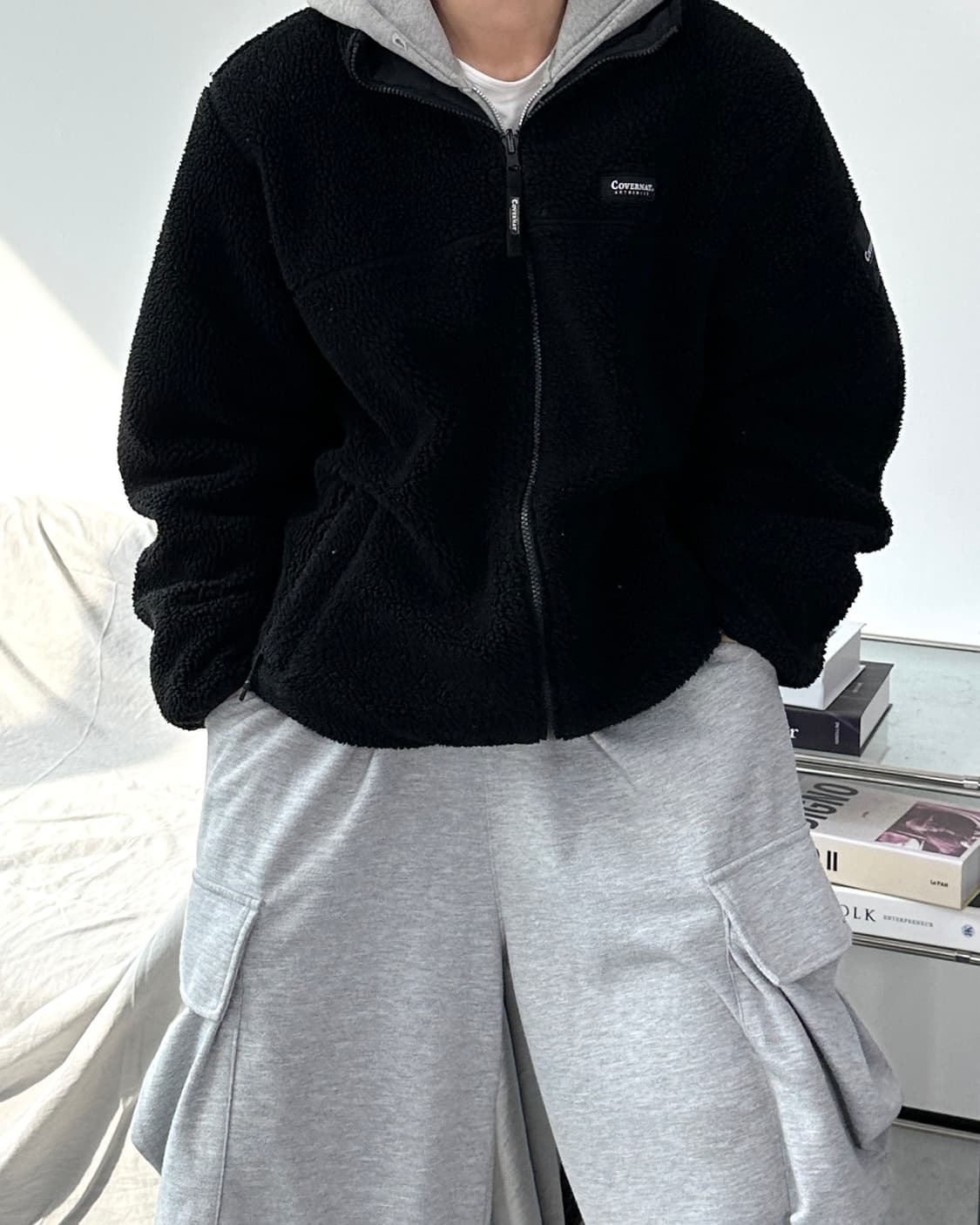 커버낫 리버시블 셰르파 플리스 자켓 XL 상품이미지2