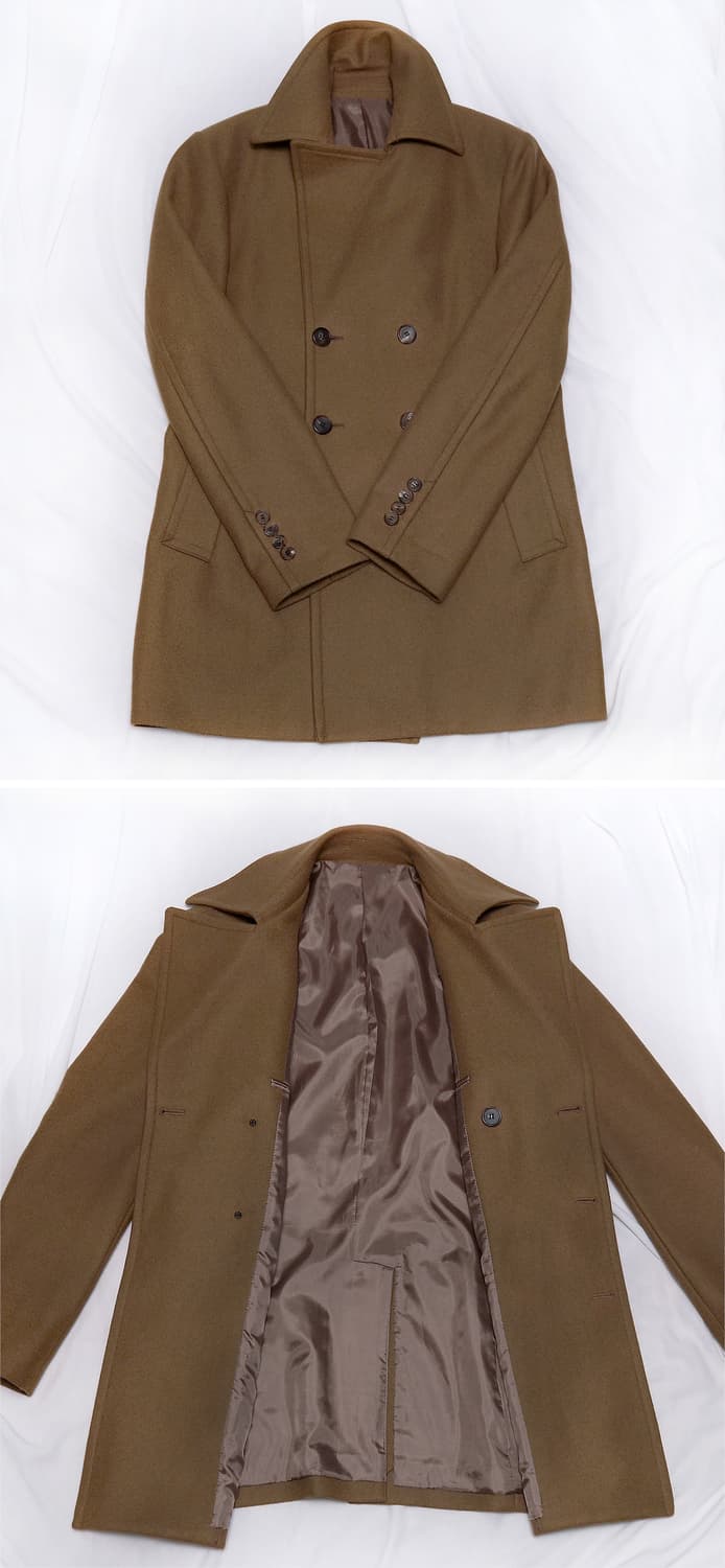 DKNY 울캐시미어 카멜 브라운 클래식 더블 코트 자켓 (100+) 상품이미지3