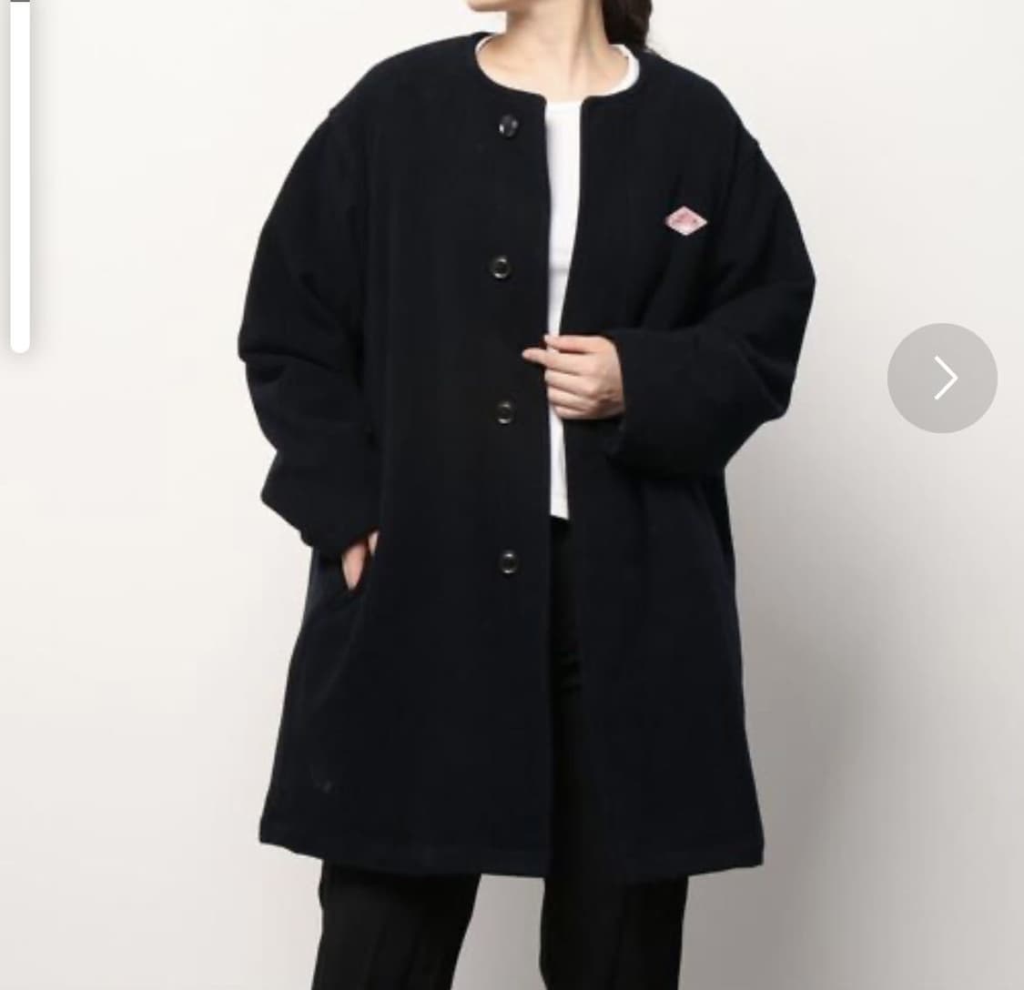 단톤 논 칼라 패딩 코트 상품이미지4