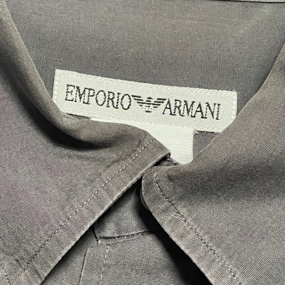 L 엠포리오 아르마니 전면부 포켓 로고 차콜 셔츠 상품이미지3