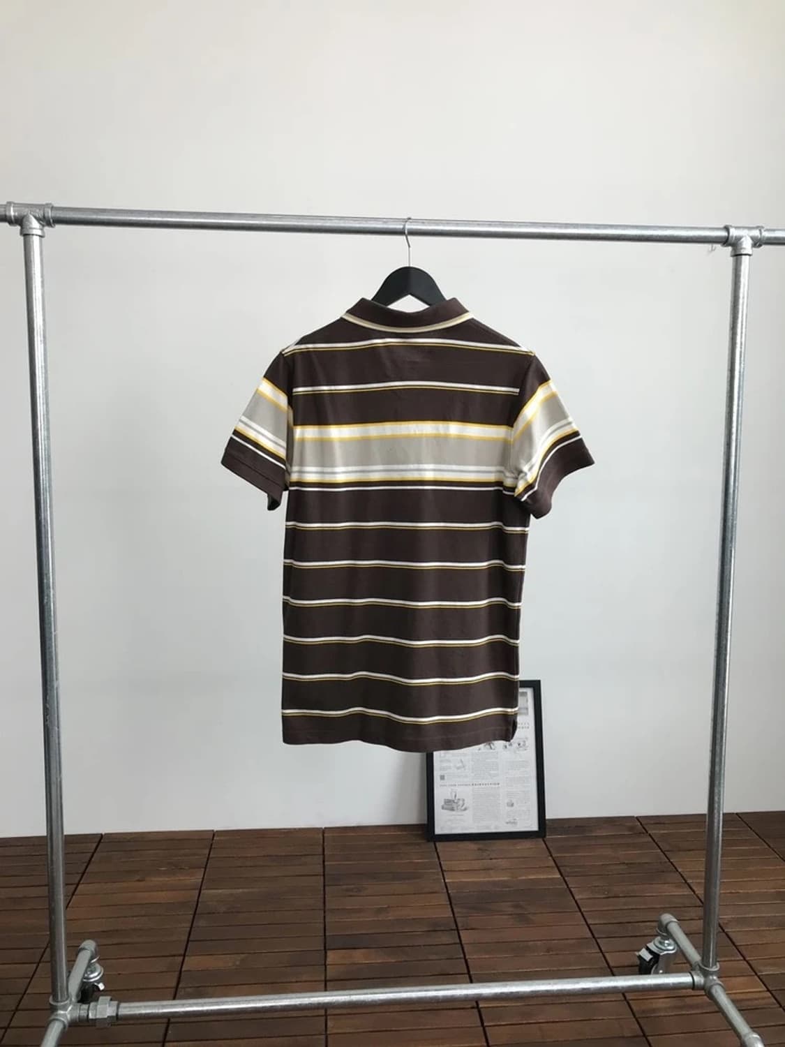 Adidas Brown Stripe Polo Shirt 상품이미지4