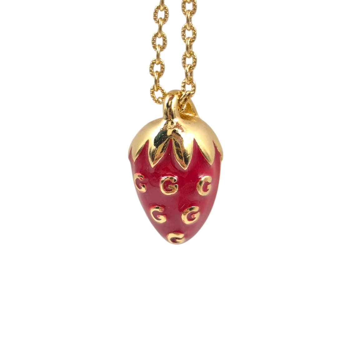 80s 지방시 레어 딸기 로고 비쥬 목걸이 상품이미지1