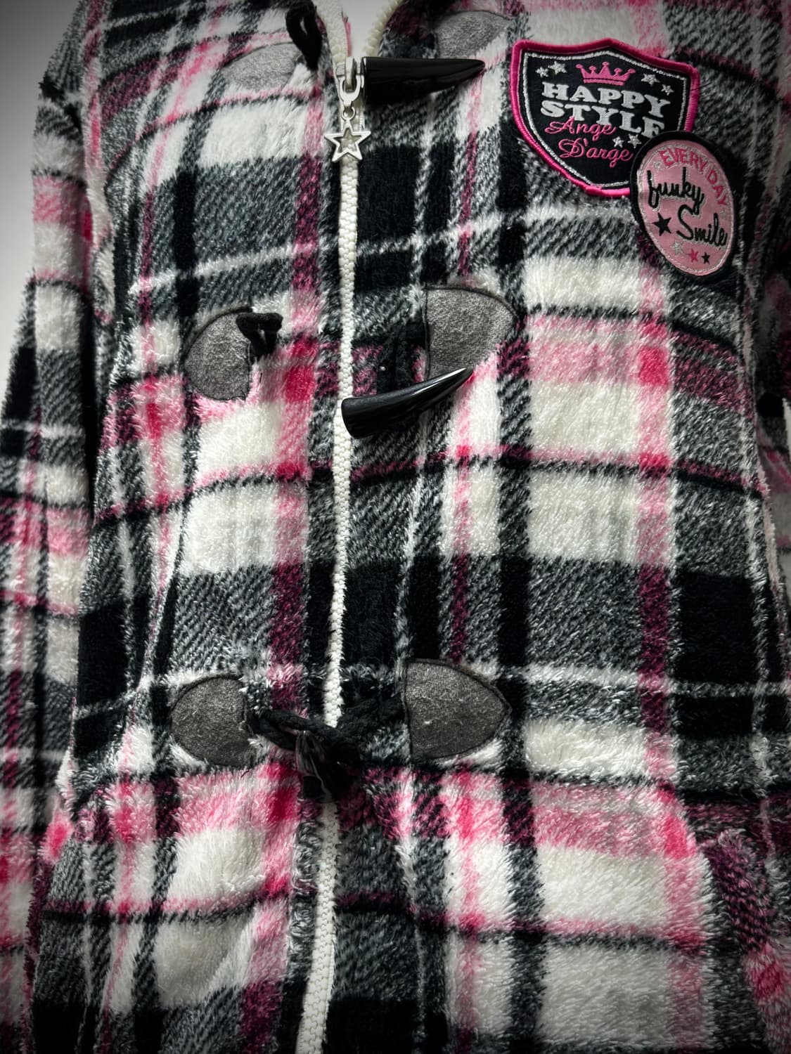 [GAL&Kitsch] Pink&Black Check Patch Deta 상품이미지3