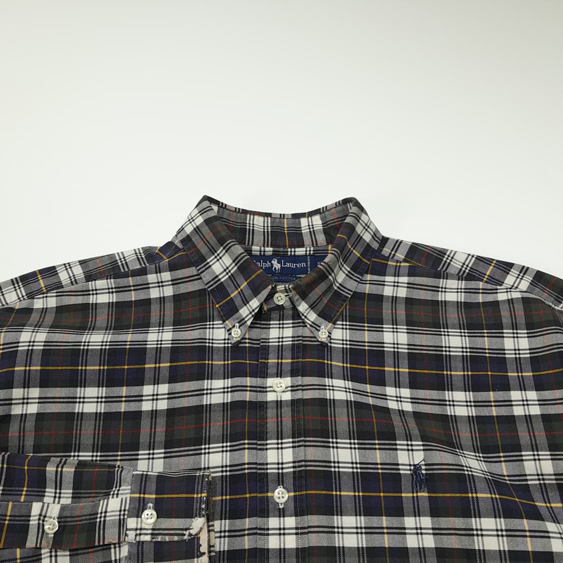 CN854 XL 폴로 랄프로렌 모던 블랙워치 타탄체크 긴팔 셔츠 남방 상품이미지3