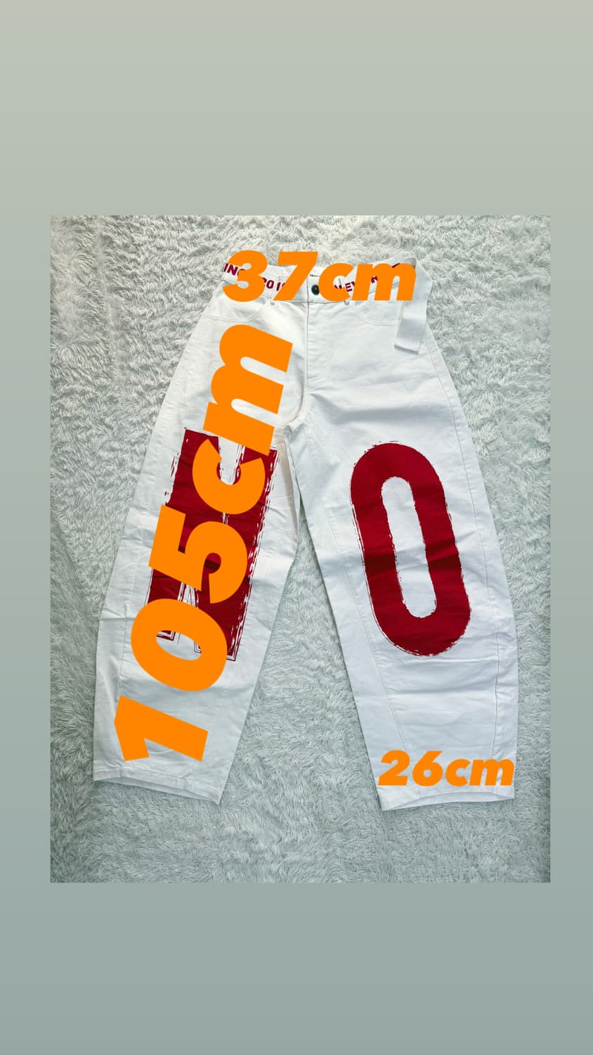 24ans 그래픽 와이드 팬츠 (White/Red) 상품이미지2